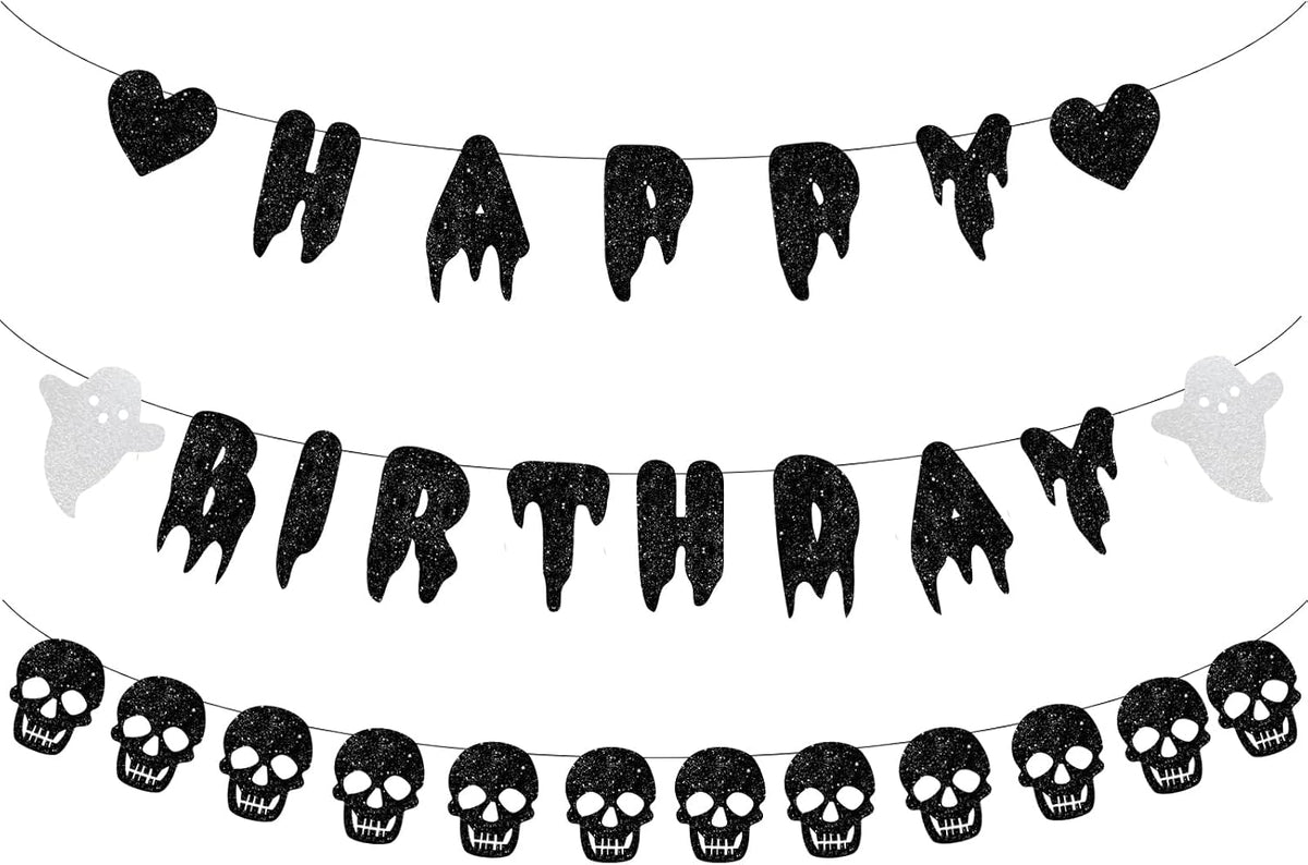 Halloween Banner Spooky Horror Bunting Garland Party Decorations for Indoor Fireplace Mantle Wall Home Decor