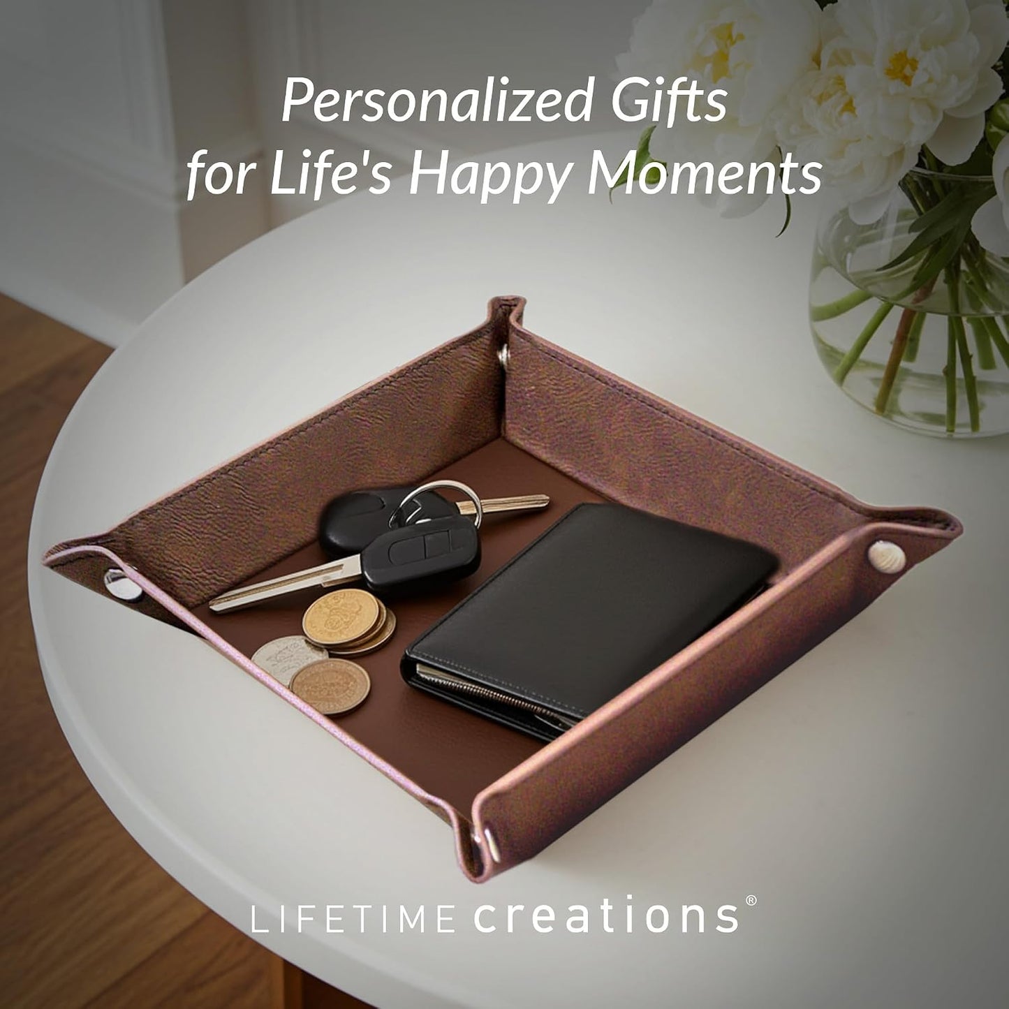 Personalized Groomsman Valet Tray / Black - Bow Tie Groomsman