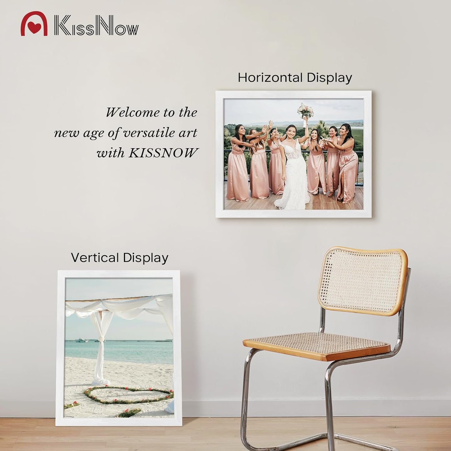 16x20 Picture Frame, White Solid Wood, 2 Pack, Wall Hanging for Art | Thick & Wide Border, HD Plexiglass, Horizontal or