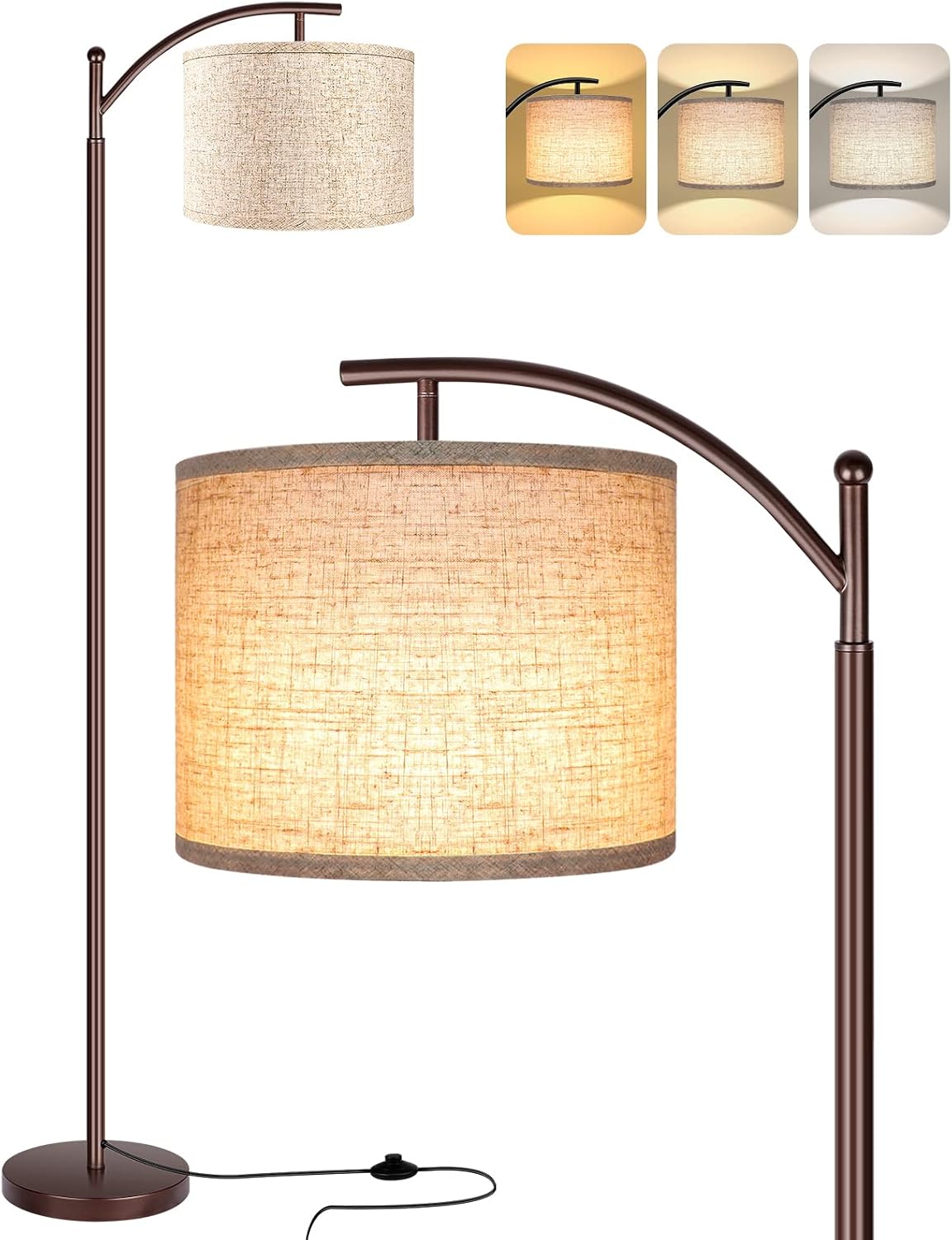 Floor Lamp for Living Room, LED Standing Lamp Tall Industrial Floor Lamp Reading for Bedroom, Office (9W LED Bulb
