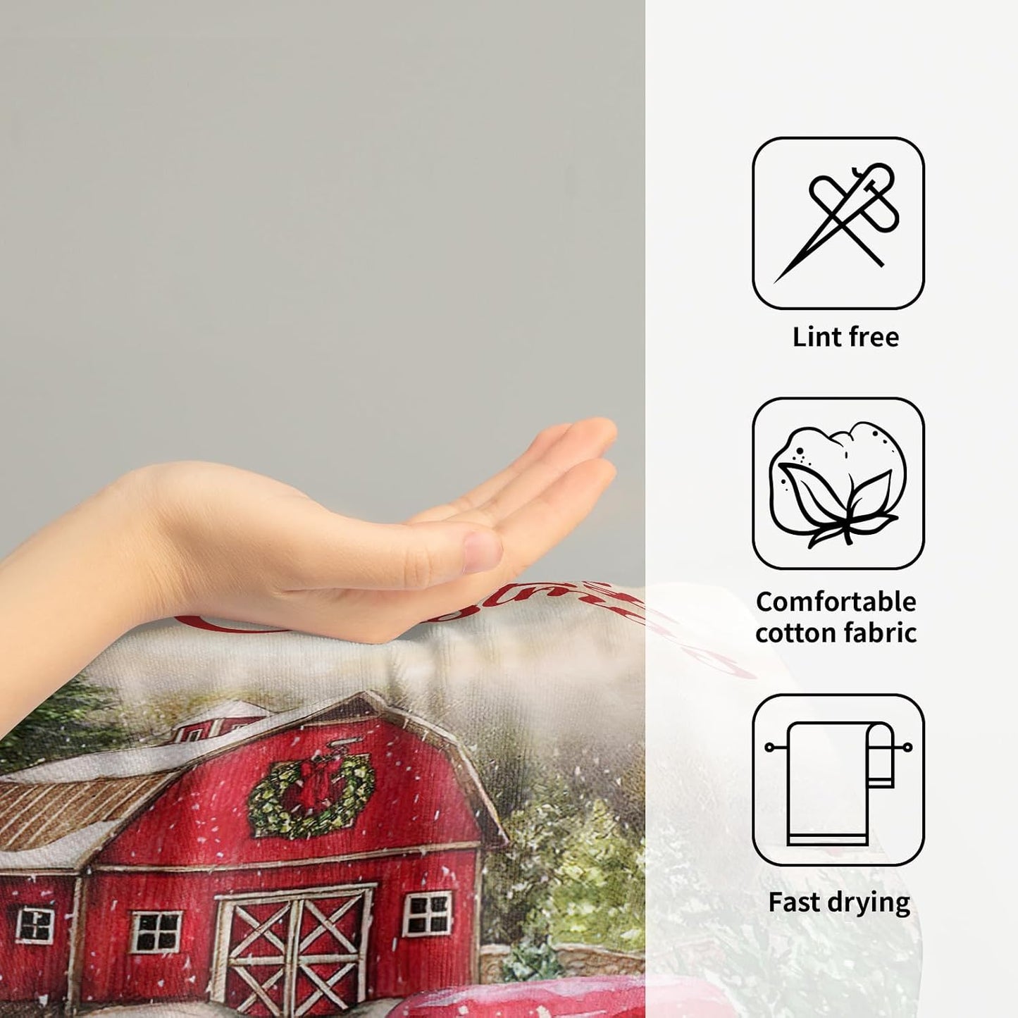 Giwawa Red Truck Hand Towels Christmas Holiday Soft Dish Towels Absorbent Quick Dry Face Fingertip Towels for Kitchen