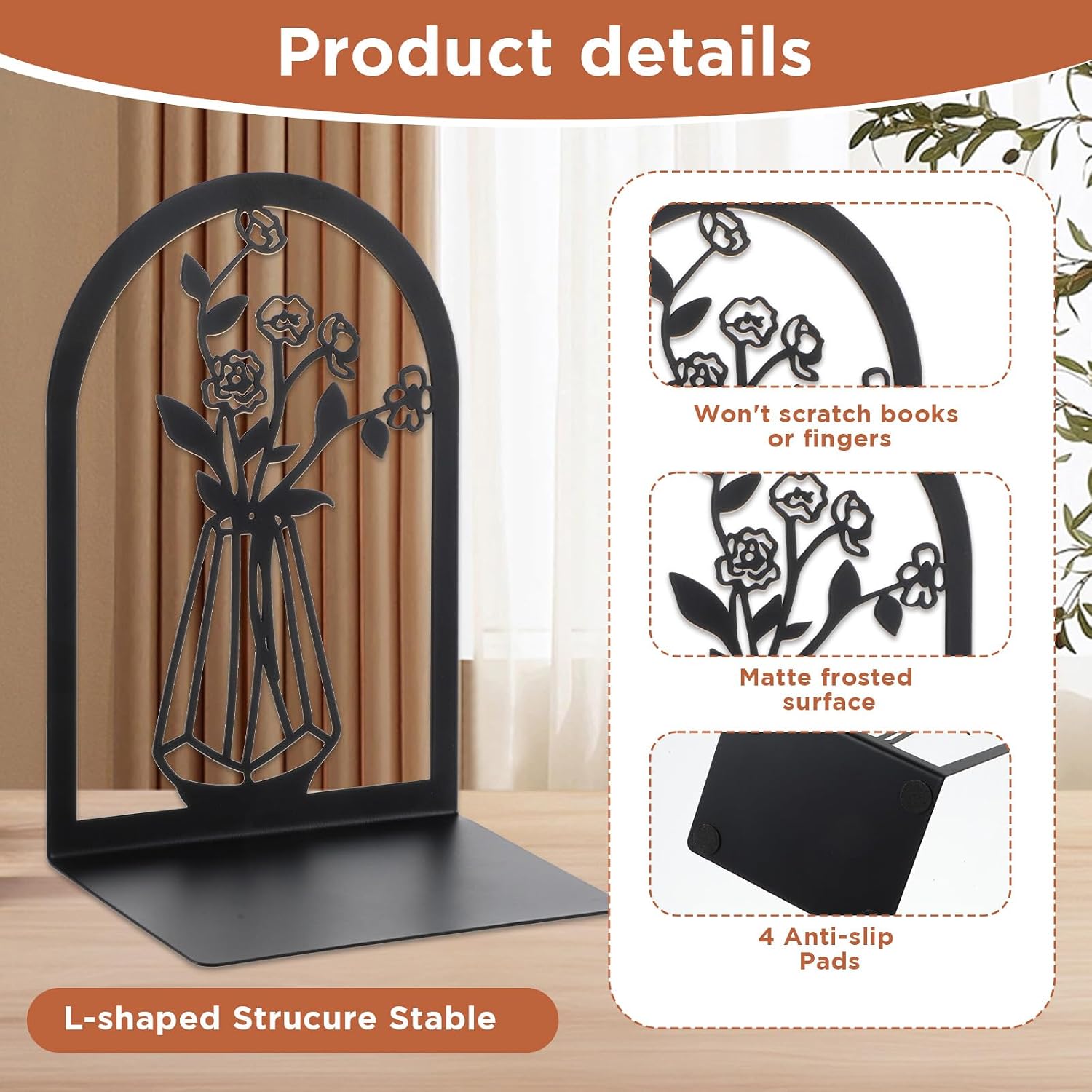 Metal Bookends / Shelf Holder