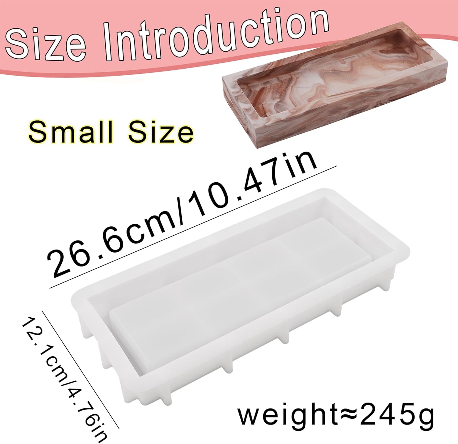 1 Pc Epoxy Resin Silicone Mold Rectangle Storage Tray Container Mold / Rectangle Resin Mold