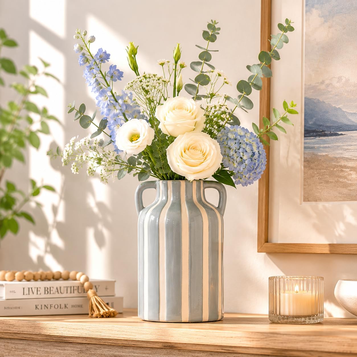 Grey Ceramic Vase / Grey and White 1