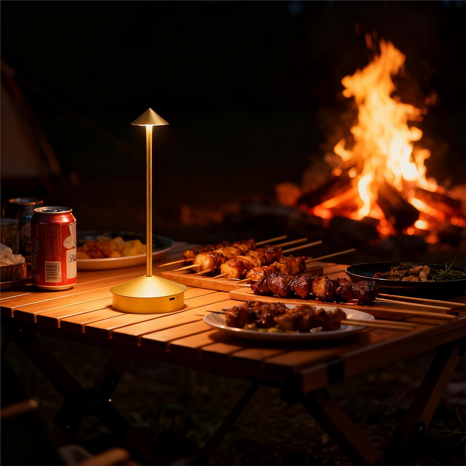 2 Pack Aluminum Cordless Table Lamp, 6000mAh Rechargeable Table Lamps, Portable Touch LED Lamp, Outdoor Waterproof