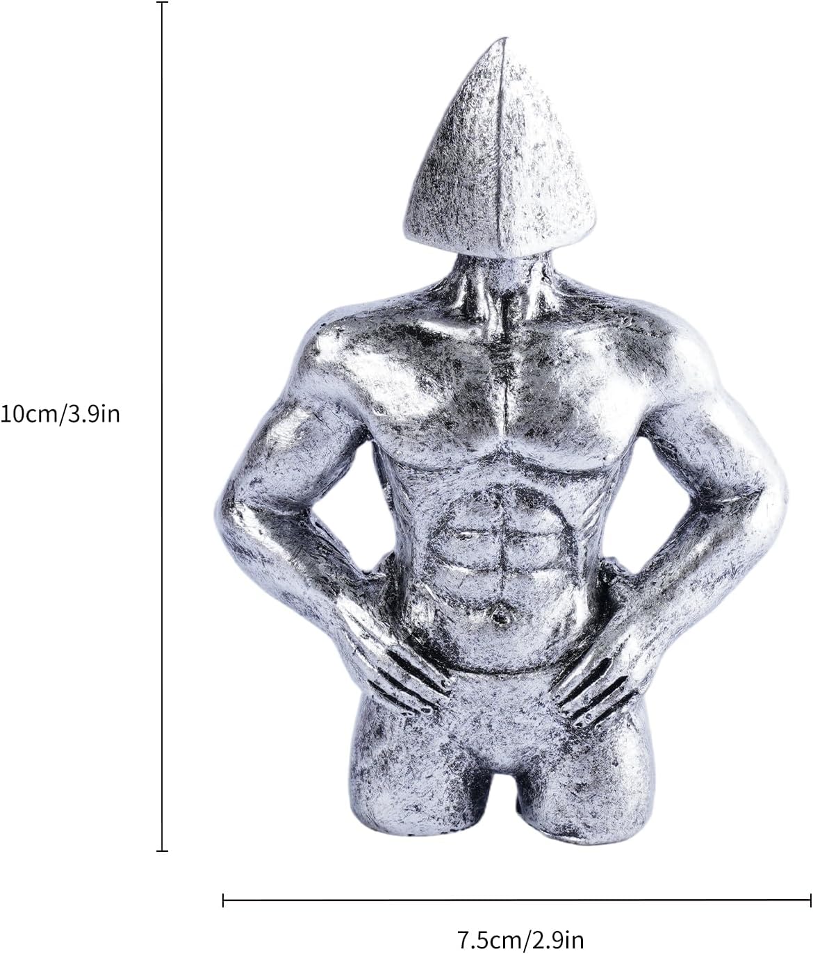 Sculptures Statue Abstract Male Torso Art Deco Resin Figurines / Silver / Set of 3