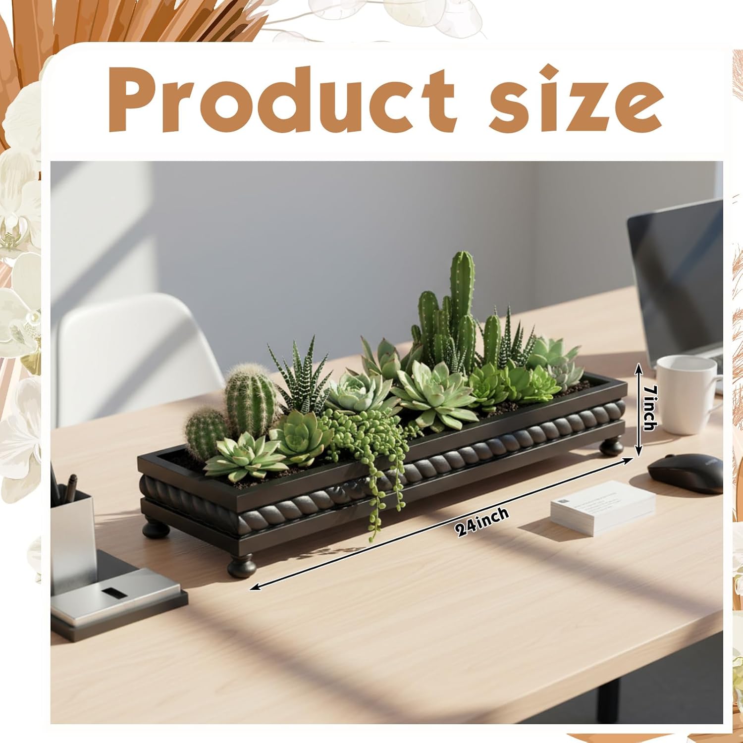 Spring Decorative Wooden Tables Centerpiece Tray / Black / Set of 24