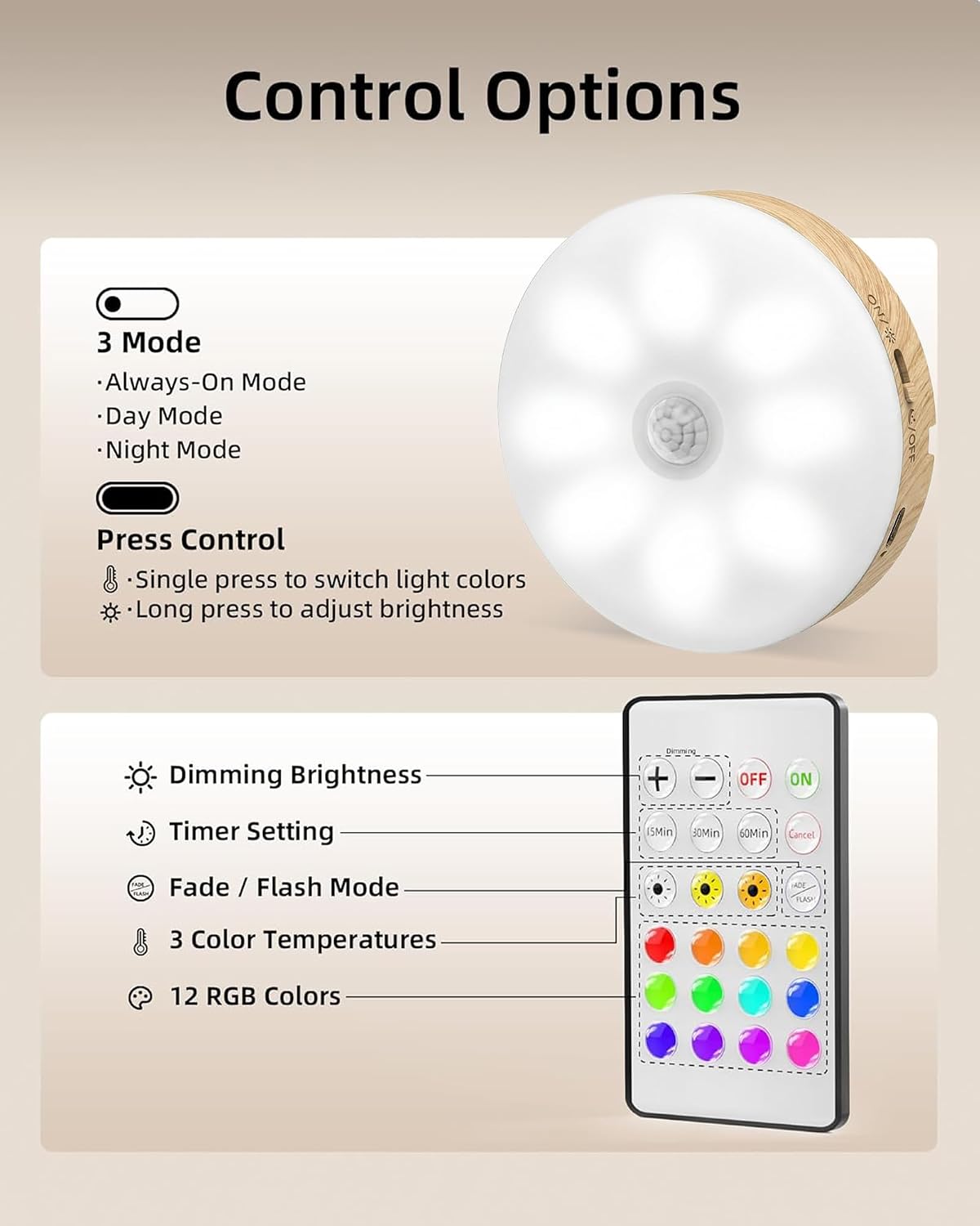 EZVALO Under Cabinet Lighting with Charging Station, 1000mAh Rechargeable Puck Lights with Remote, 3 Color Temps & 12