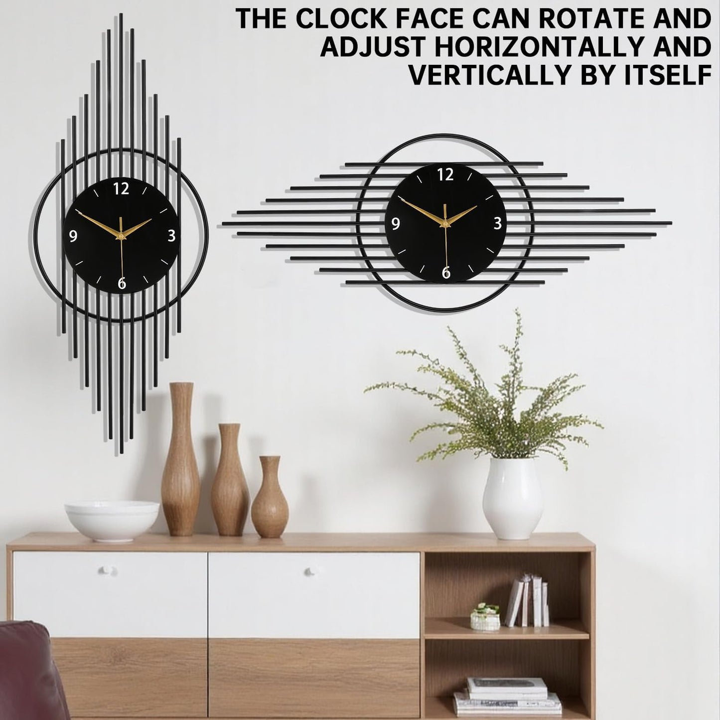 Wall Clock,Decorative Wall Clocks with Silent Quality Quartz Clock Battery Operated,Large Wall Clock for Living