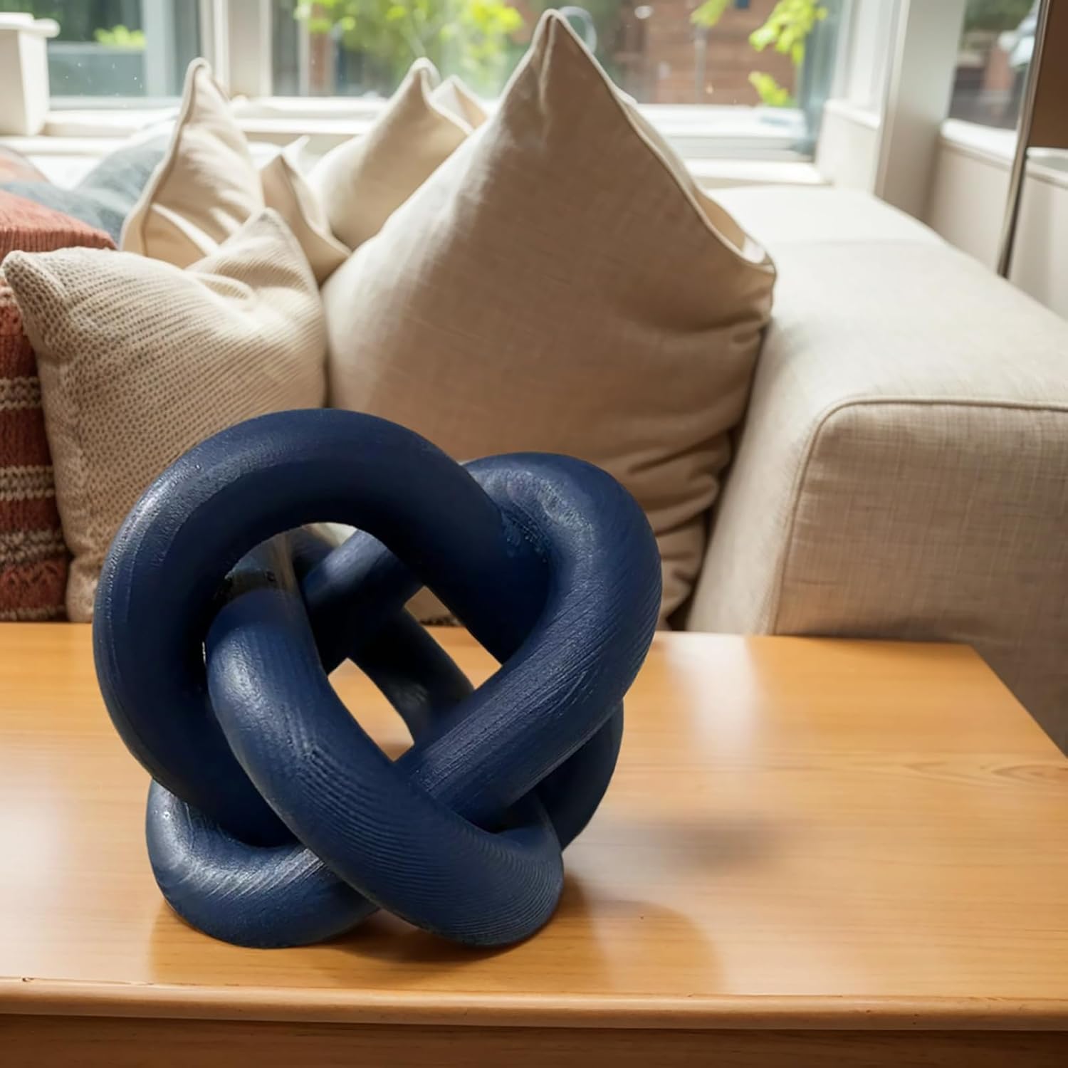 Wood Knot Decor / Navy Blue