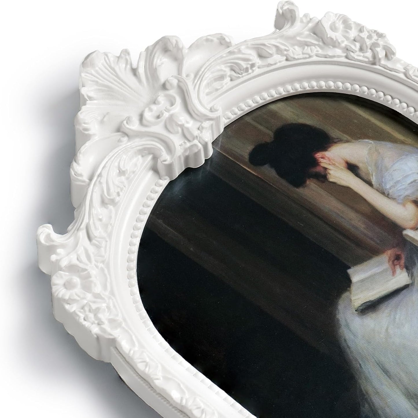 Vintage Ornate Resin Photo Frame / White Arch / 8 x 10