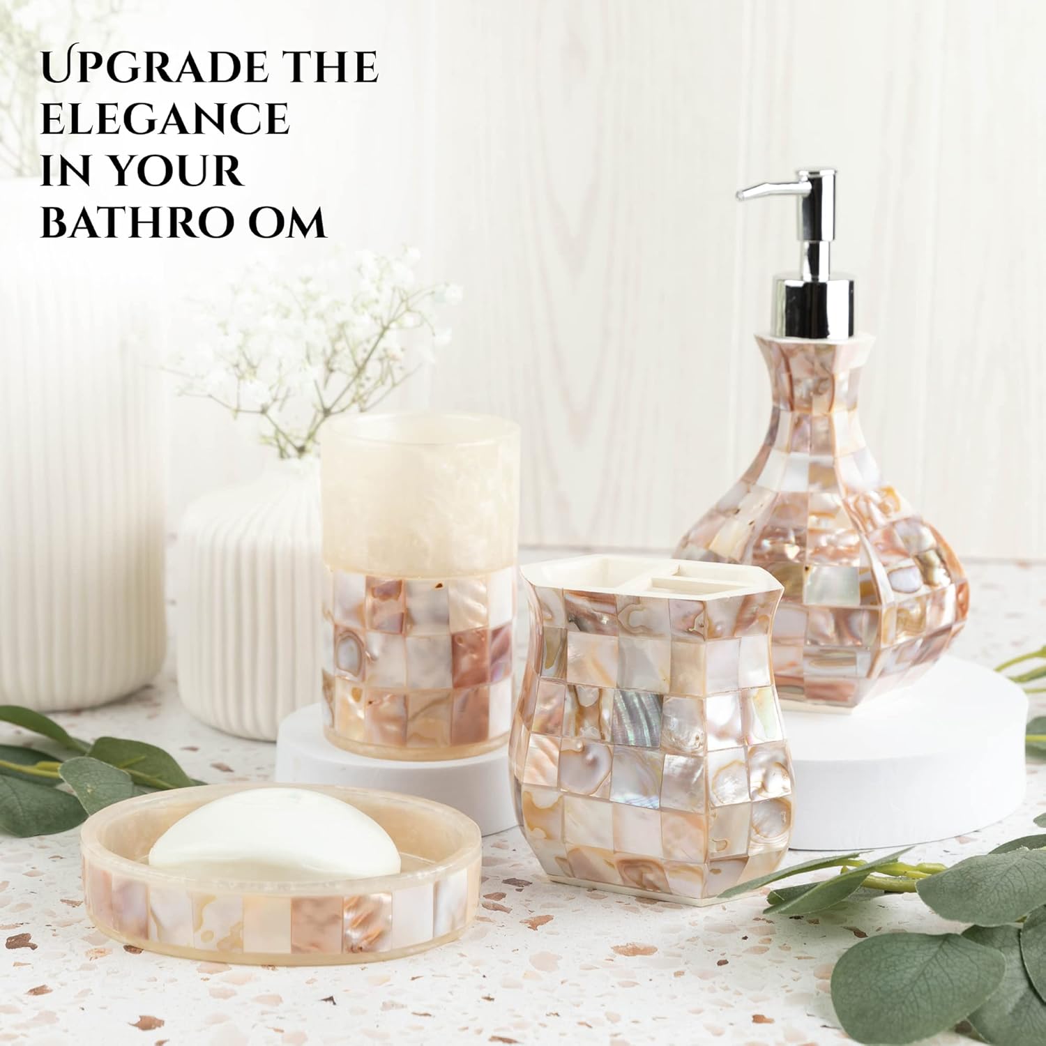 Decorative Dry Bar Holder Finished in Mother of Pearl / Soap Dish