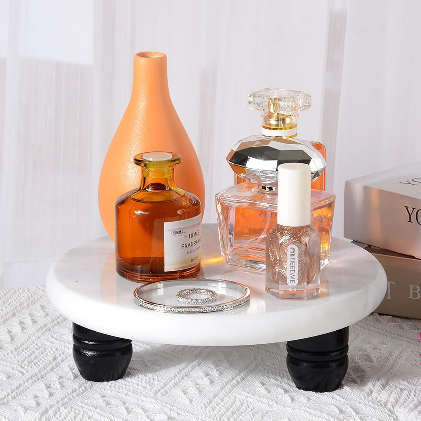 Marble Pedestal Tray / White-y01