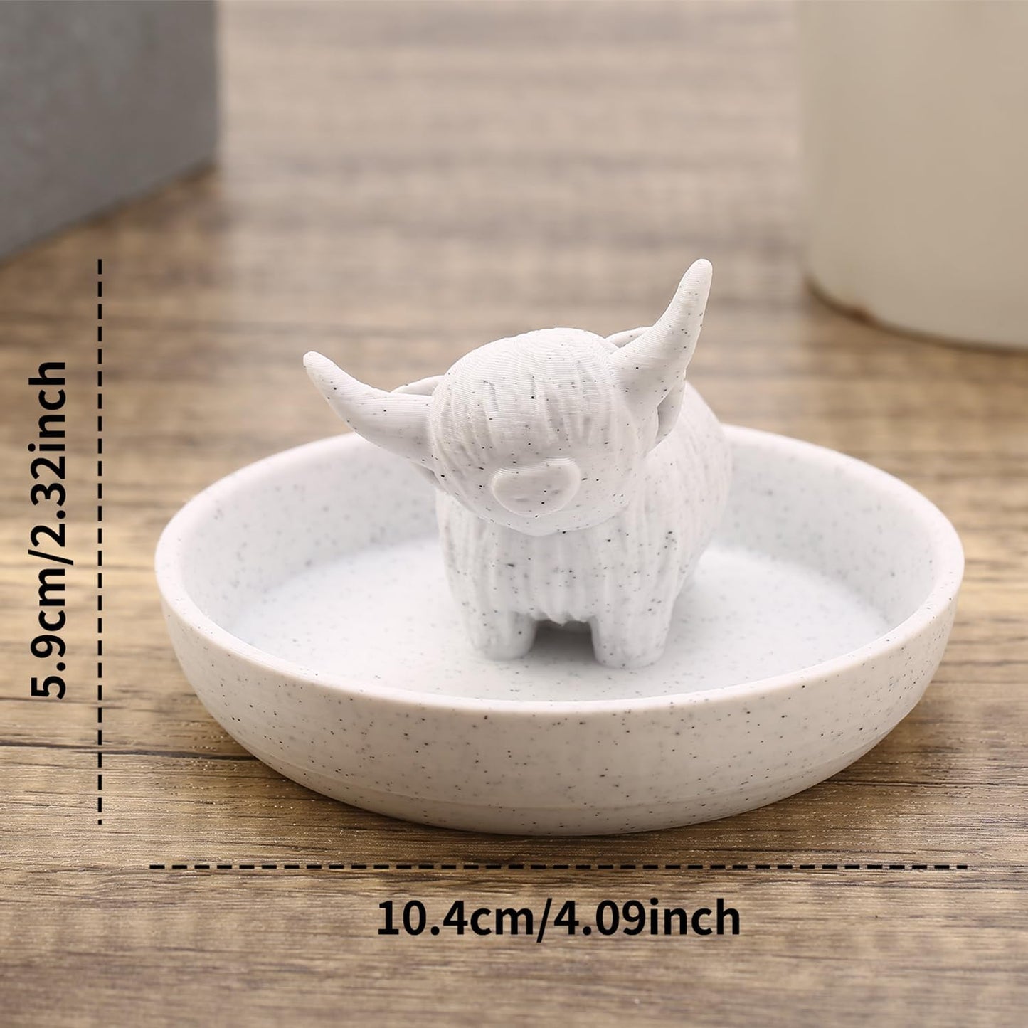 Ring Holder / 3D Printed Plastic Farmhouse & Bohemian Style Unique Women Gifts / Highland Cow