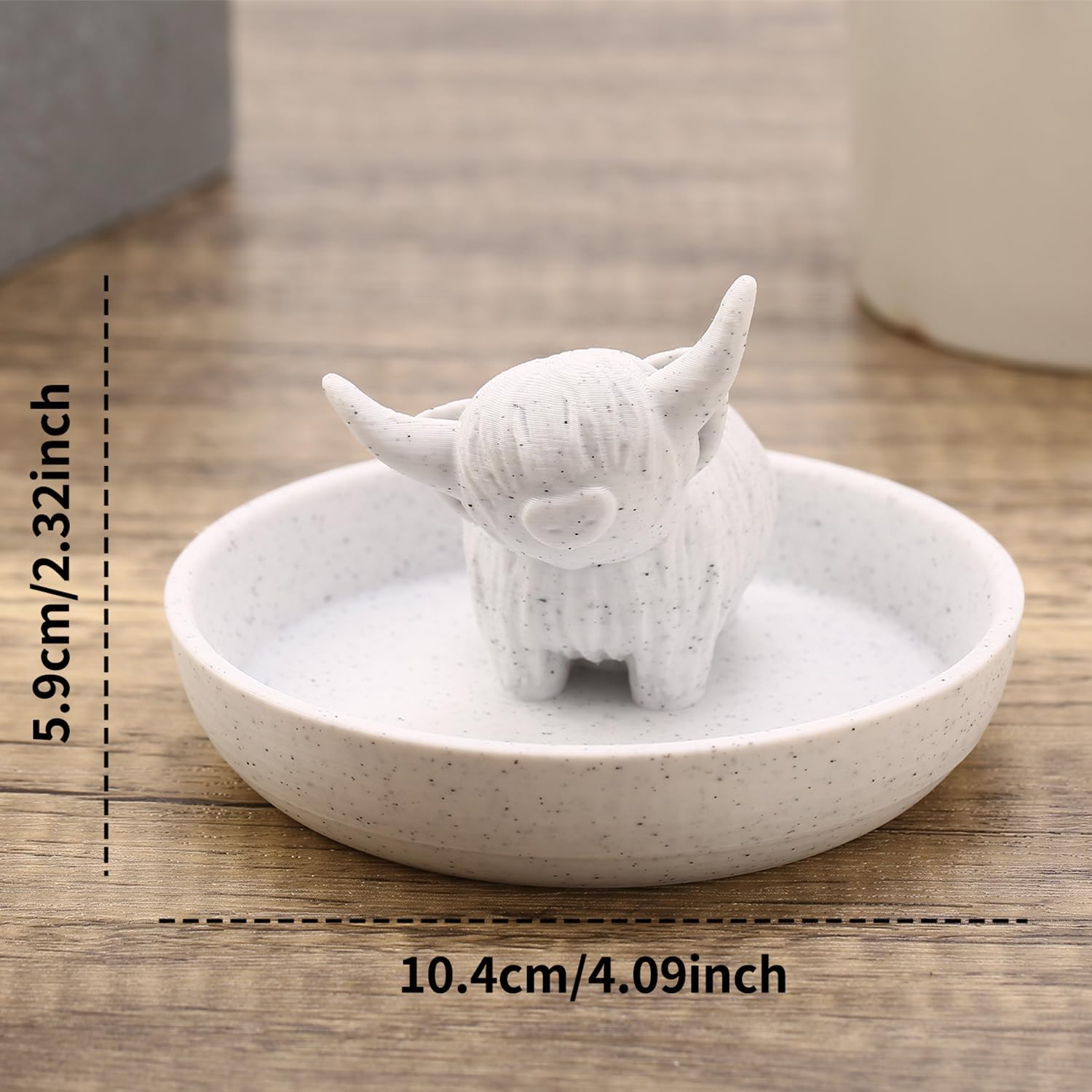 Ring Holder / 3D Printed Plastic Farmhouse & Bohemian Style Unique Women Gifts / Highland Cow
