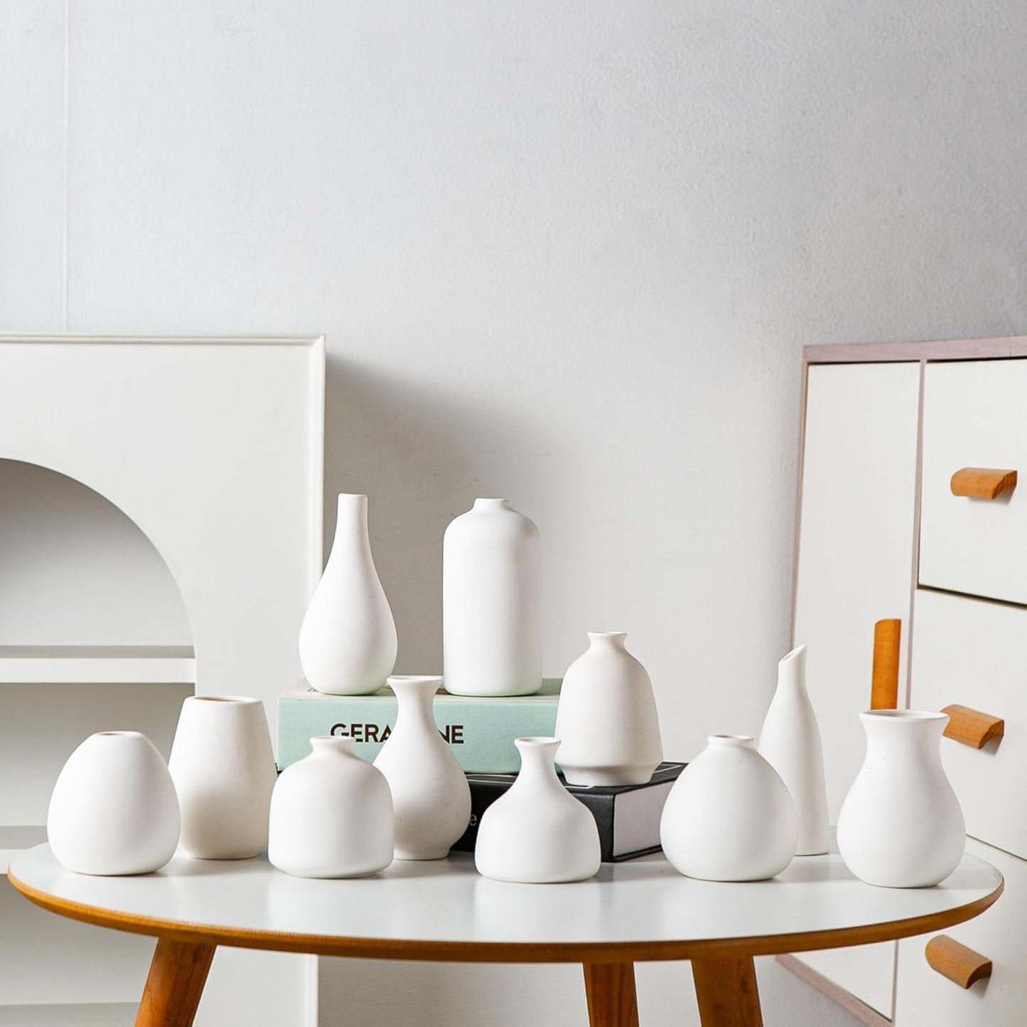 Ceramic Bud Vase / White / Set of 11