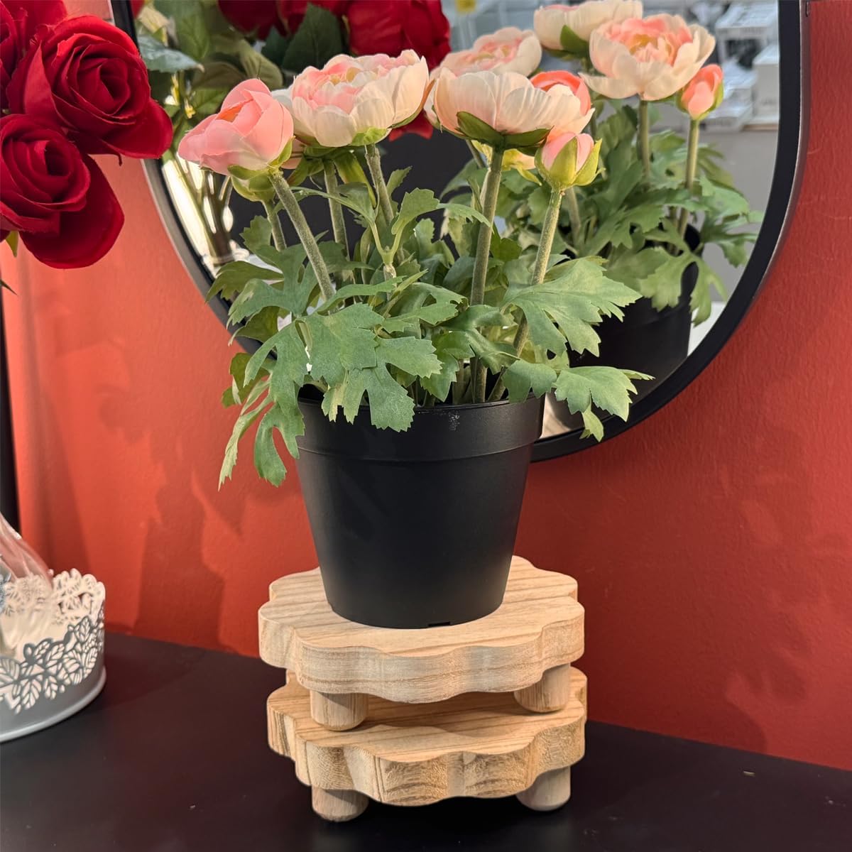 Wooden Stands / Removable Feet Farmhouse Rustic Decor / Light Brown / 5.9 Inch / Set of 3