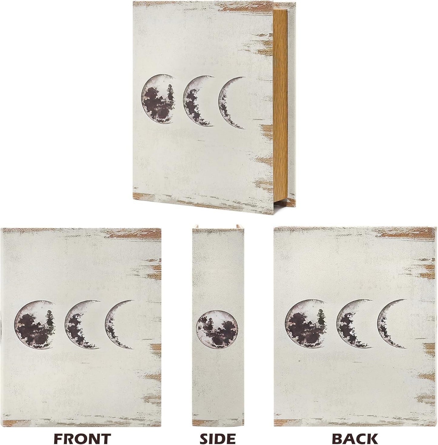 Vintage Style Fake Book Storage Organizers in 11 / Moon / Set of 3