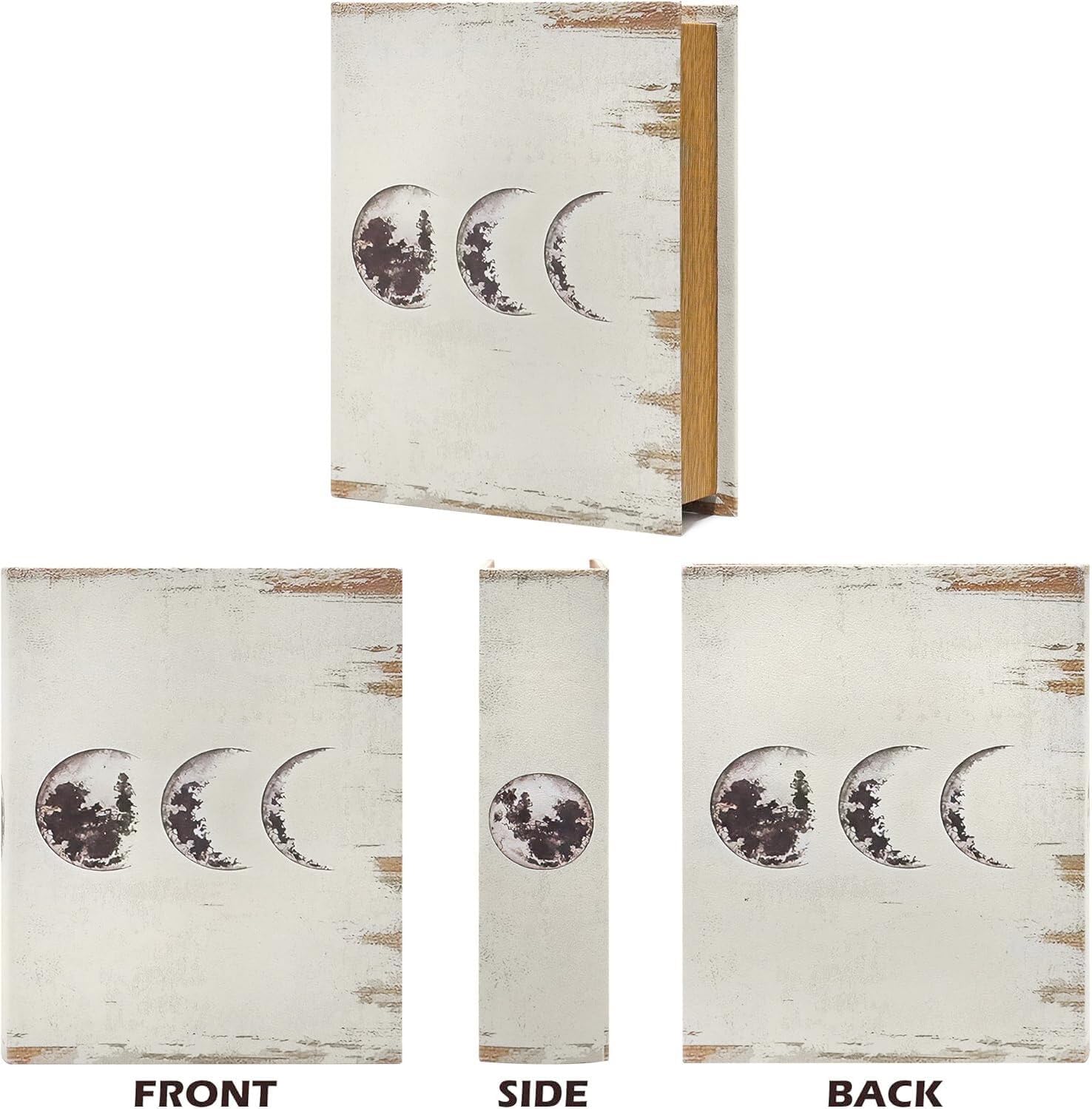 Vintage Style Fake Book Storage Organizers in 11 / Moon / Set of 3