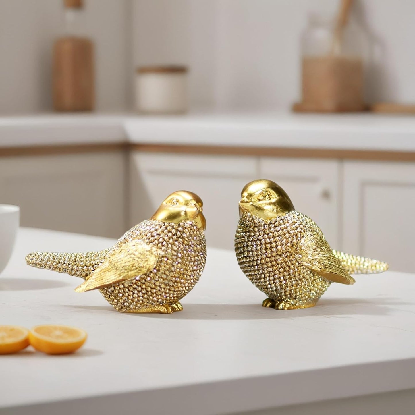 Pcs Small Birds Statues Home Decor Modern Style Decorative Ornaments / Gold / Set of 2