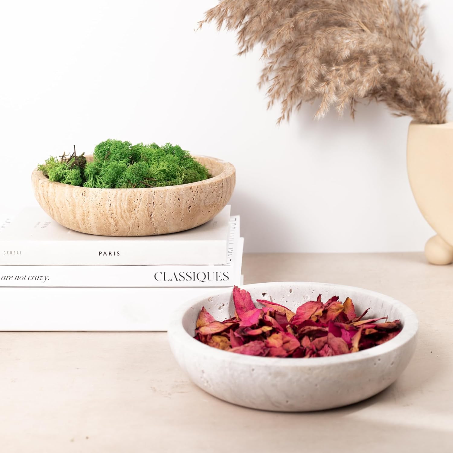 Travertine Decorative Bowls / Natural