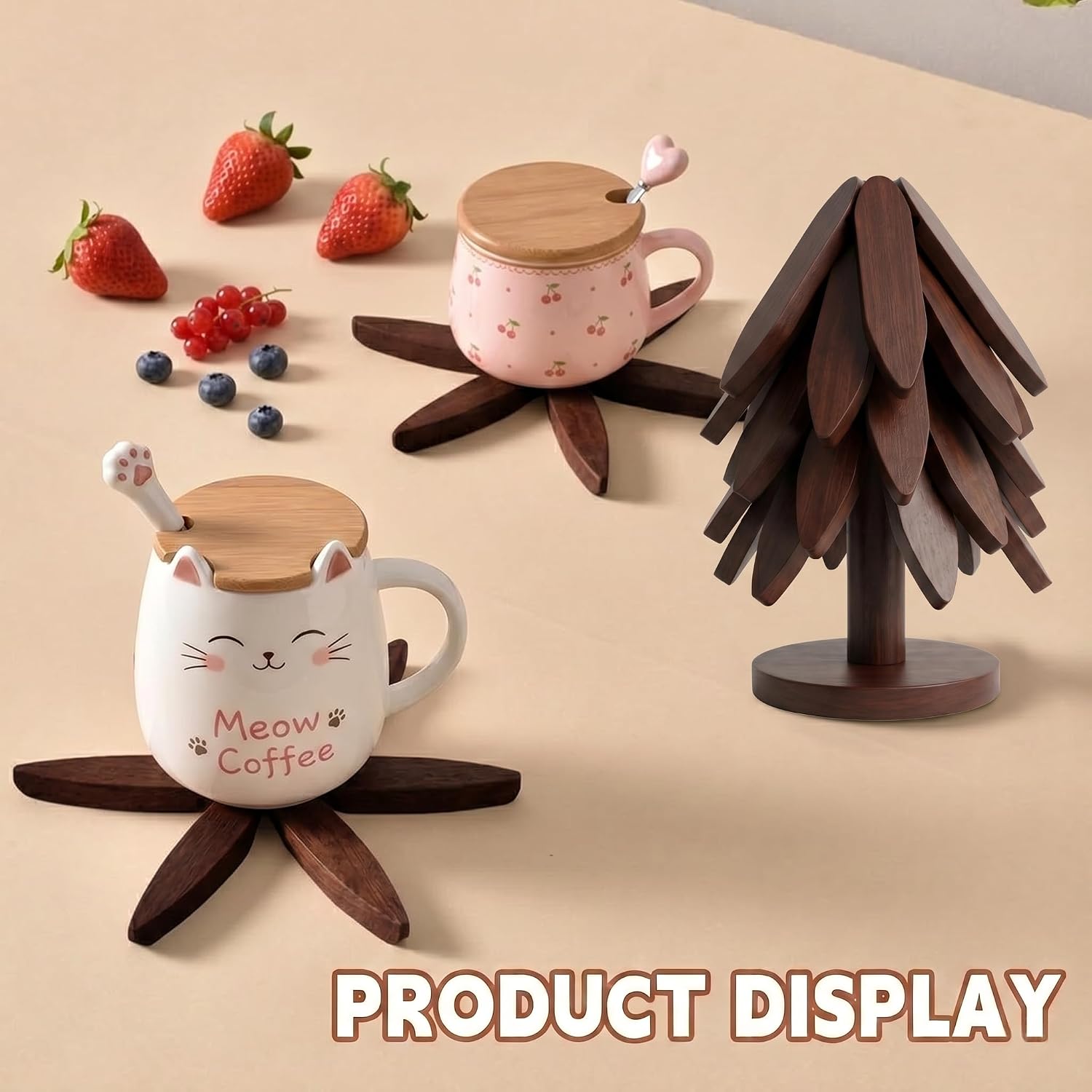 5 Trivets + 1 Stand / Natural