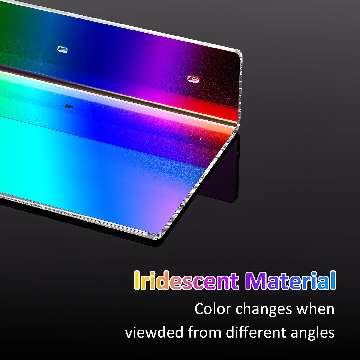 Sezanrpt 2 Pack Iridescent Acrylic Floating Shelves 15 Inches, Wall Hanging Bathroom Shelves, Wall Storage Shelf for