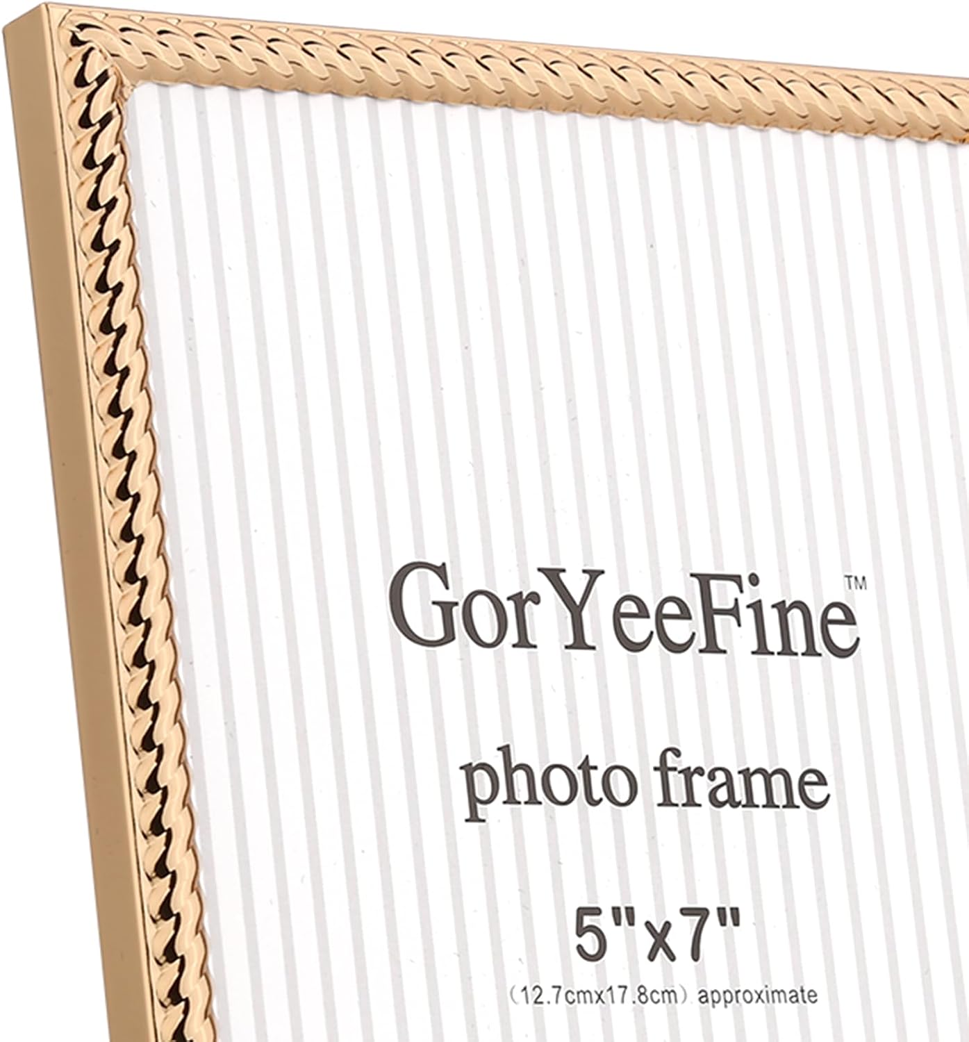 8x10'' Gold Rope Design Metal Picture Frames With Acid Free Mat for 5x7'' 2 Pack, Gold Photo Frame 7x5'' for Desktop