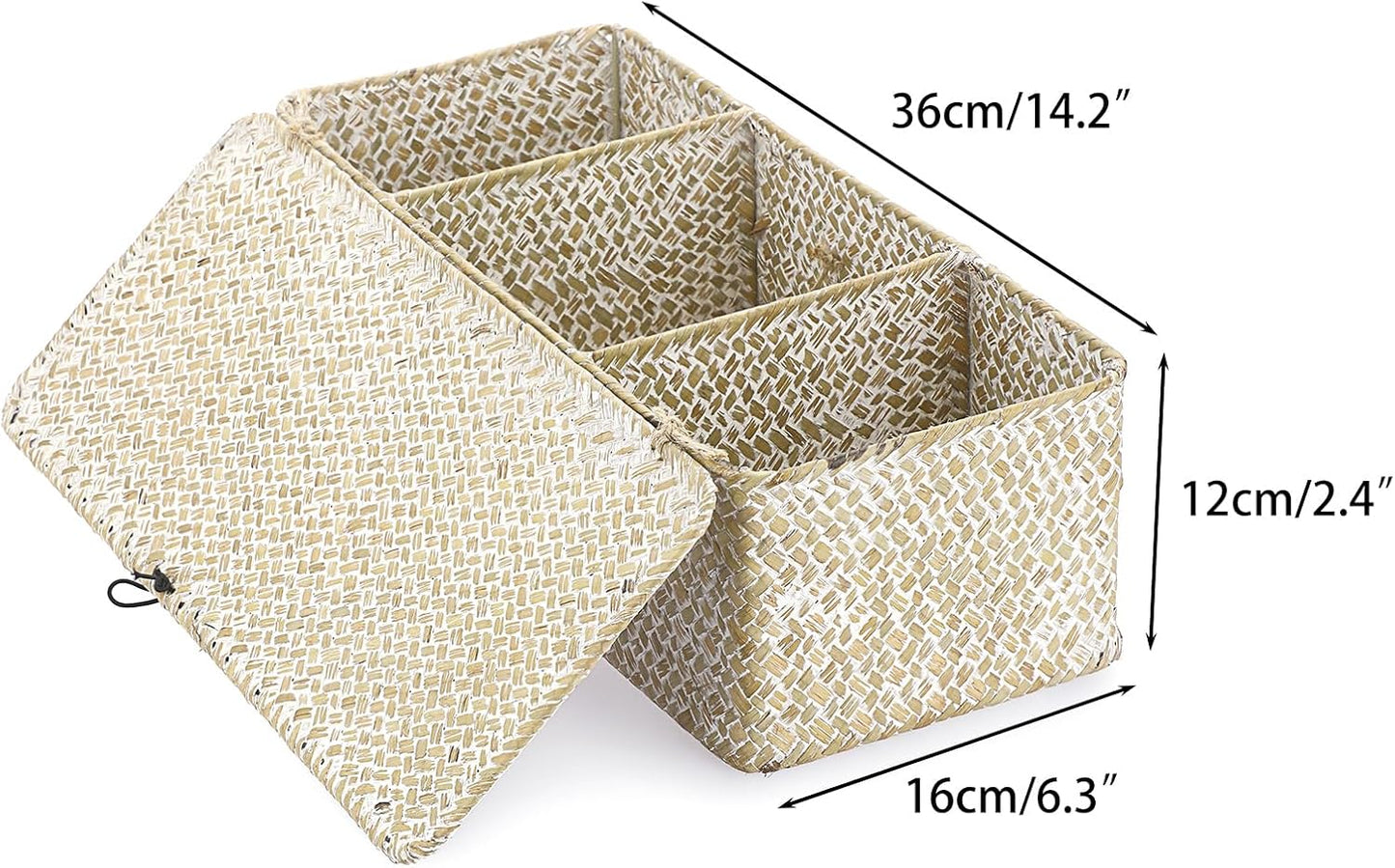 Small Woven Basket / Whitewash / Medium