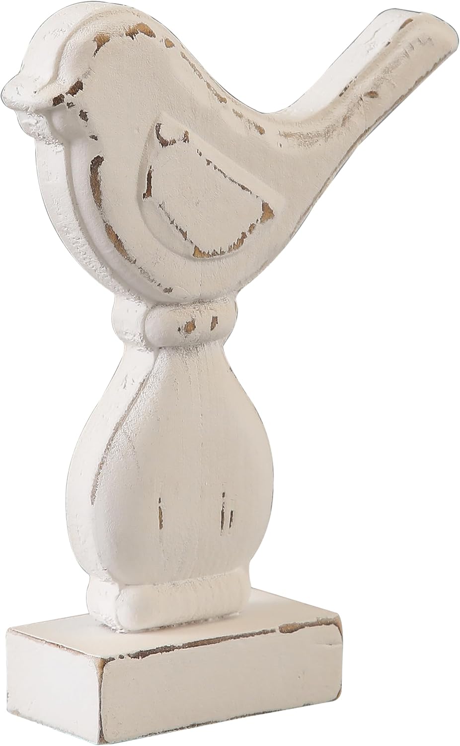 Farmhouse Small Bird Figurines Home Decor / White / 6 x 8