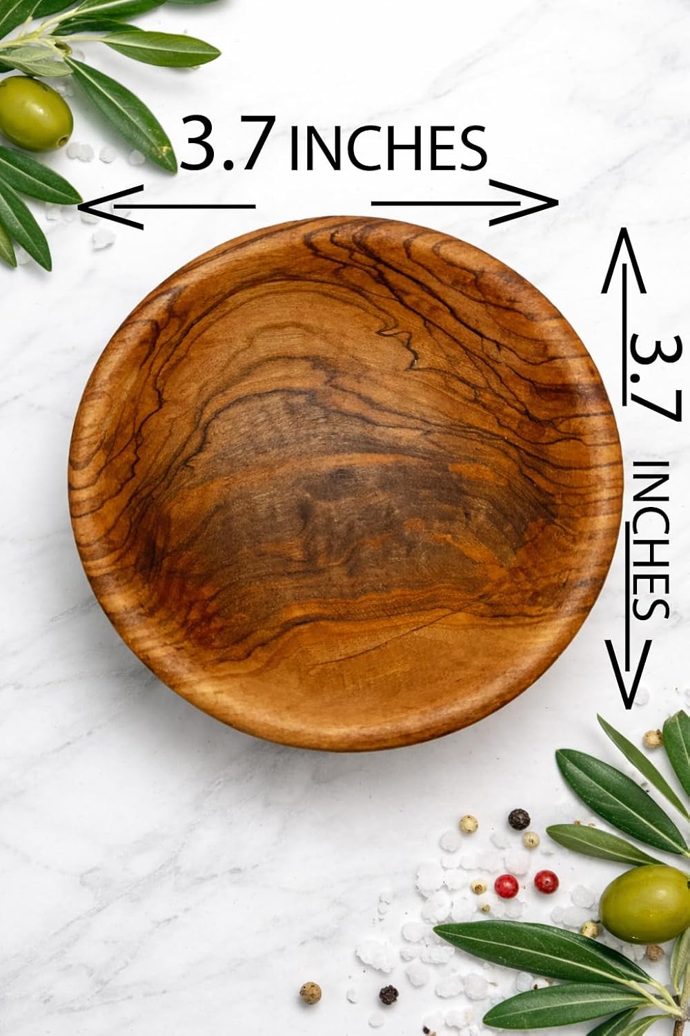 Very Small Handcrafted Wooden Dish for Food / 3.7 Inch