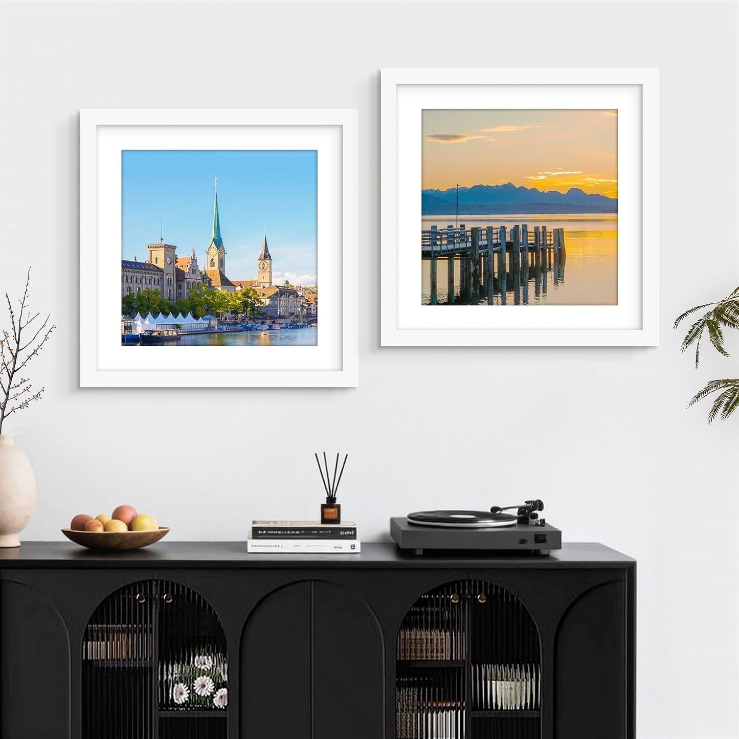 20x20 White Picture Frame, Poster Frame for Wall, 3 Pack | Fits 16x16 Photos With Mat or 20x20 Without Mat, Square Wall