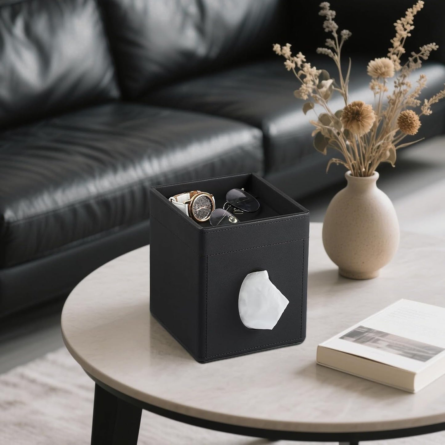 Storage Tray / Tissue Box Cover / Black