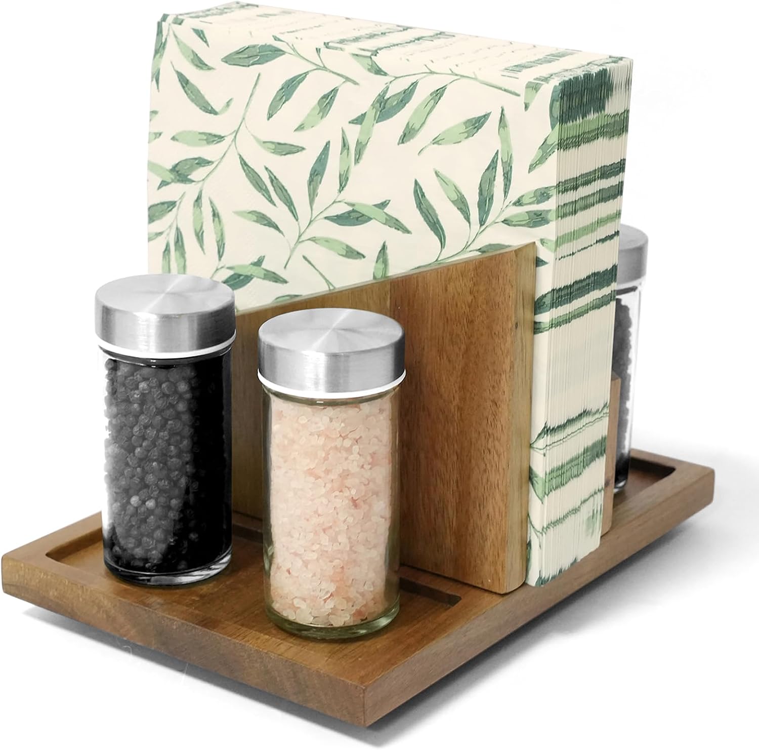 Wooden Napkin Holder Rotating Napkin Dispenser / Natural