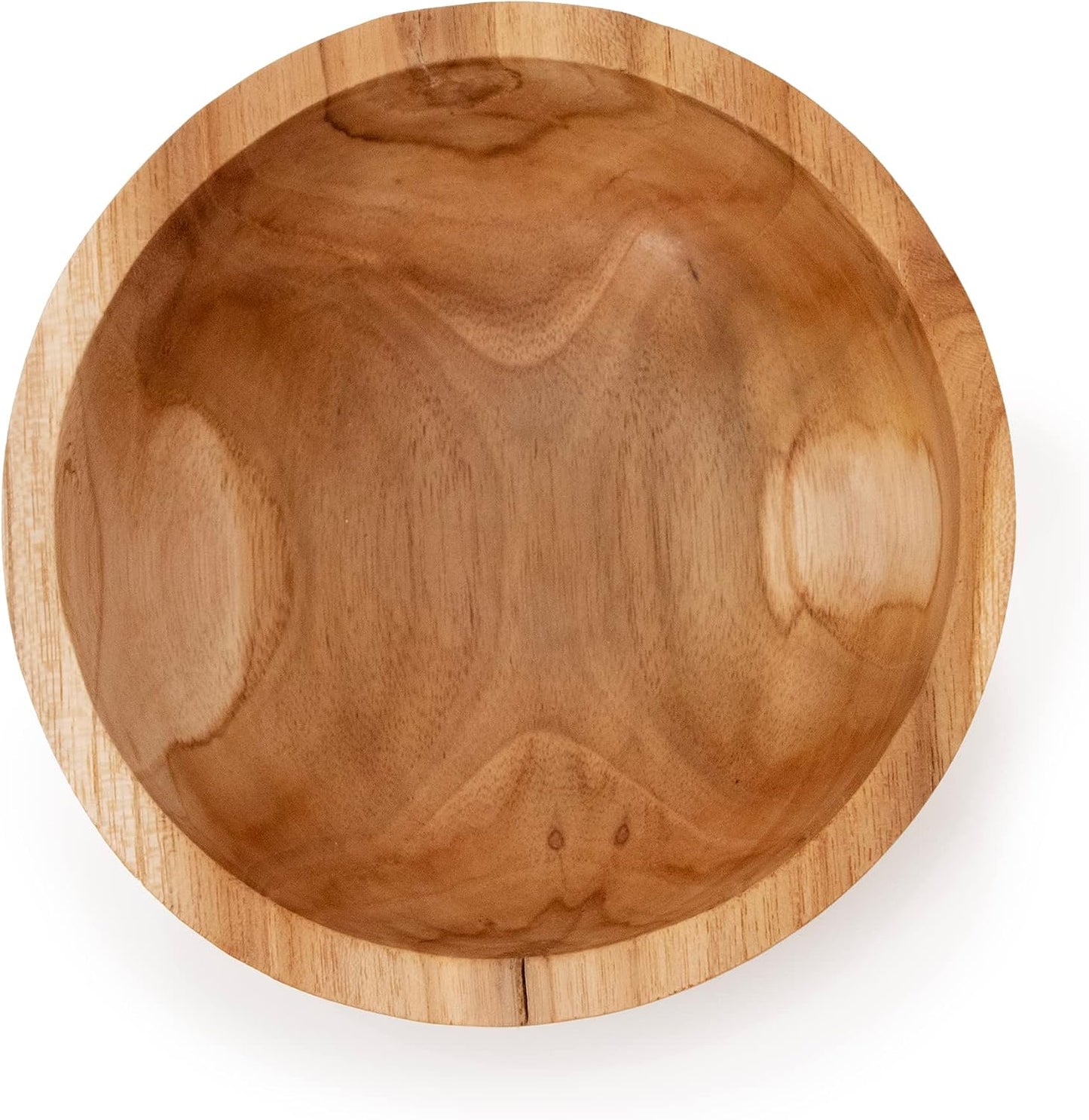 Hand Carved Teak Wood Mini Decorative Round Small Bowl / 6" Diameter