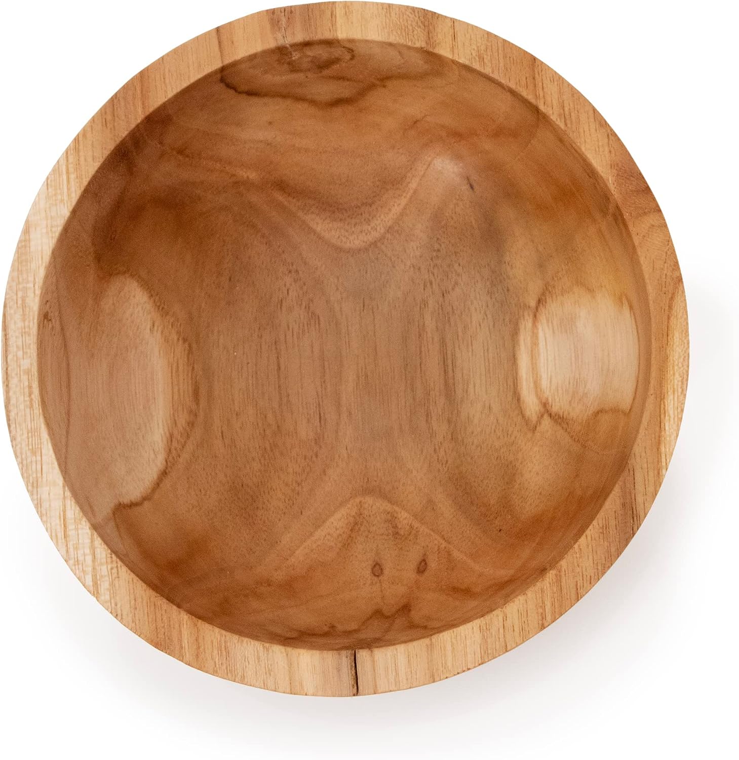 Hand Carved Teak Wood Mini Decorative Round Small Bowl / 6" Diameter