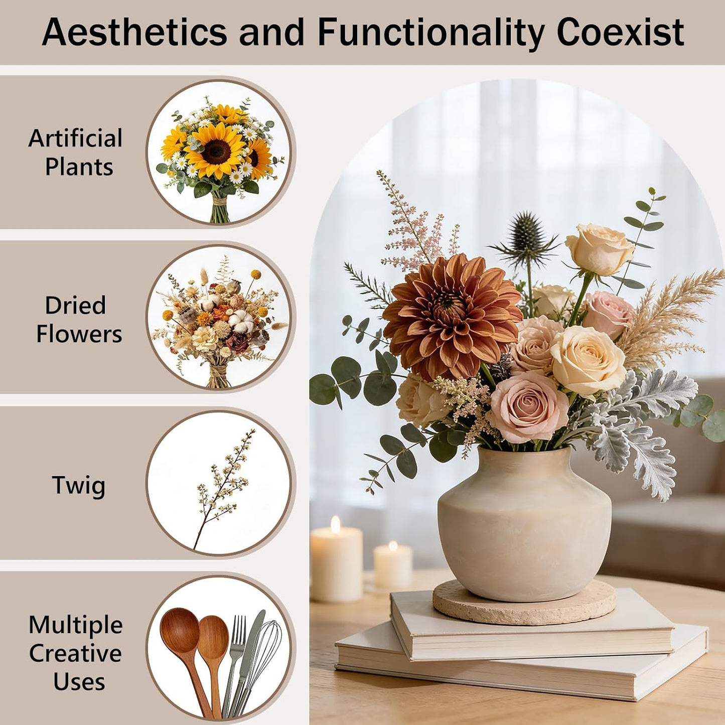 Ceramic Flower Vase / 5.5"h-off White / 5.5 Inch