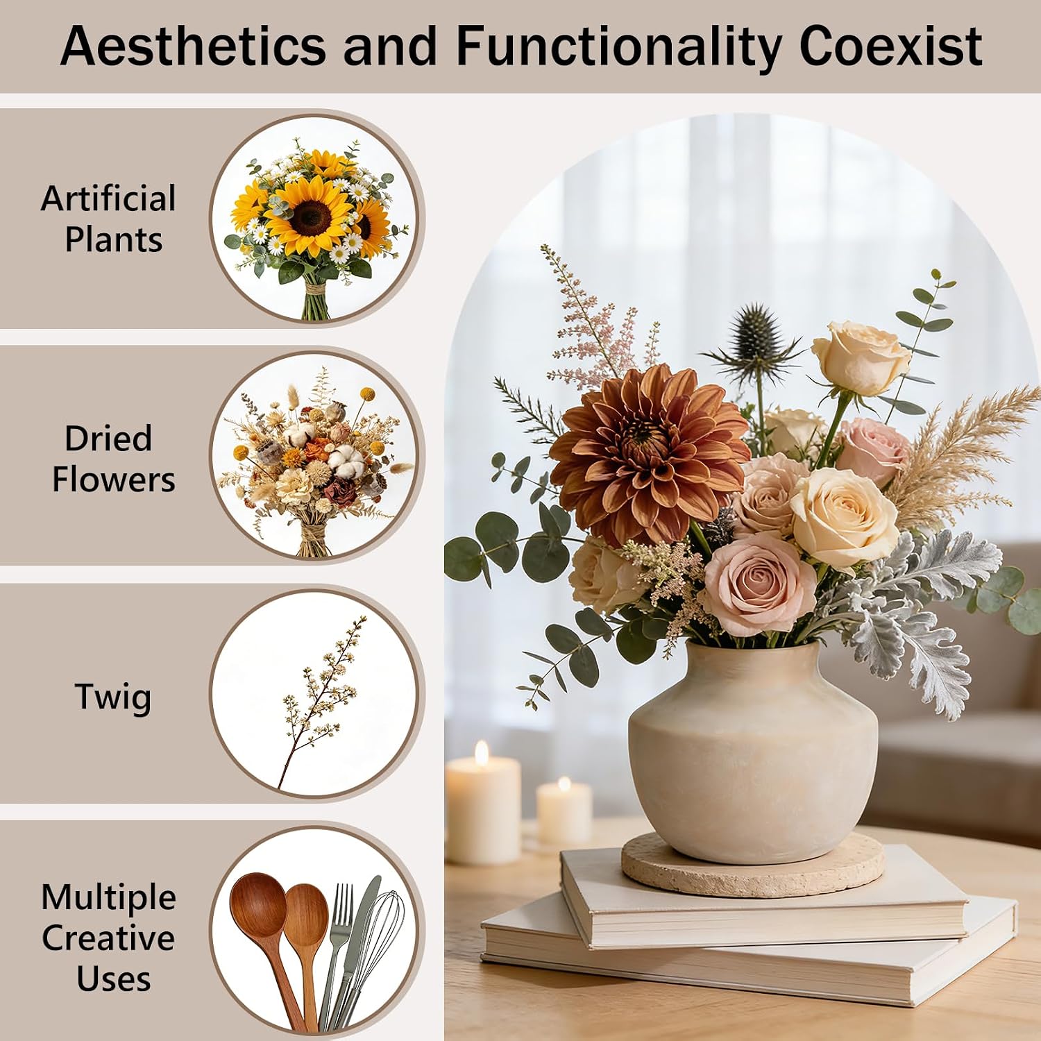 Ceramic Flower Vase / 5.5"h-off White / 5.5 Inch