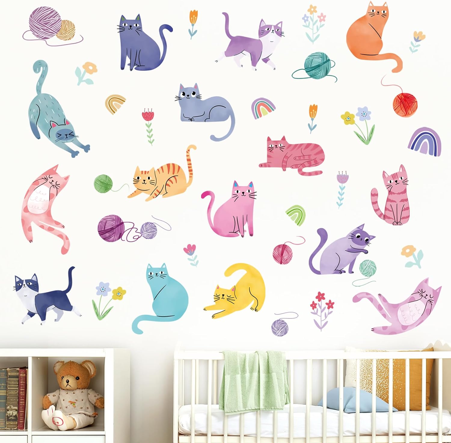 Colorful Cat Wall Stickers / Colorful Cats