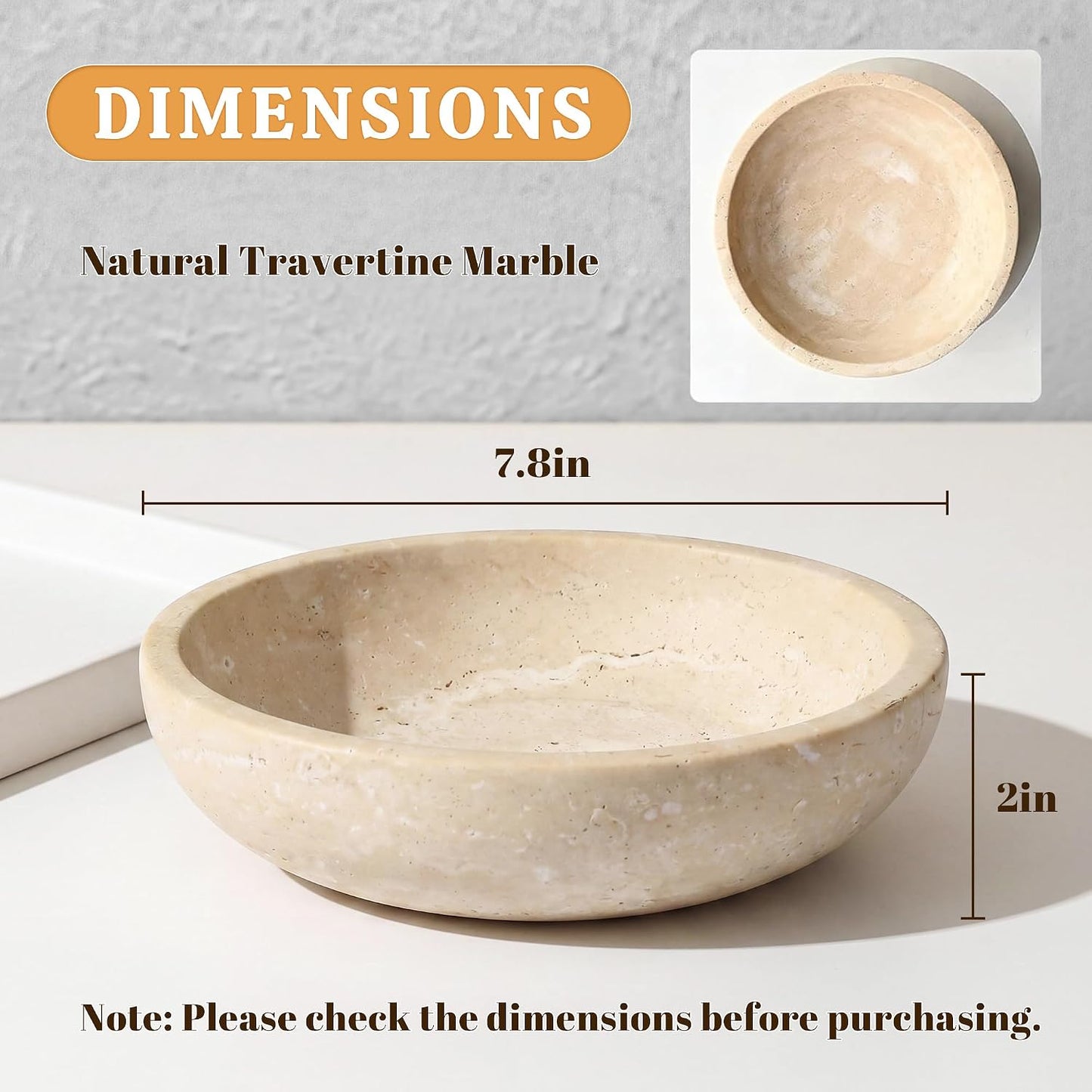 7.8" Modern Home Decor Key Bowl for Entryway / Natural