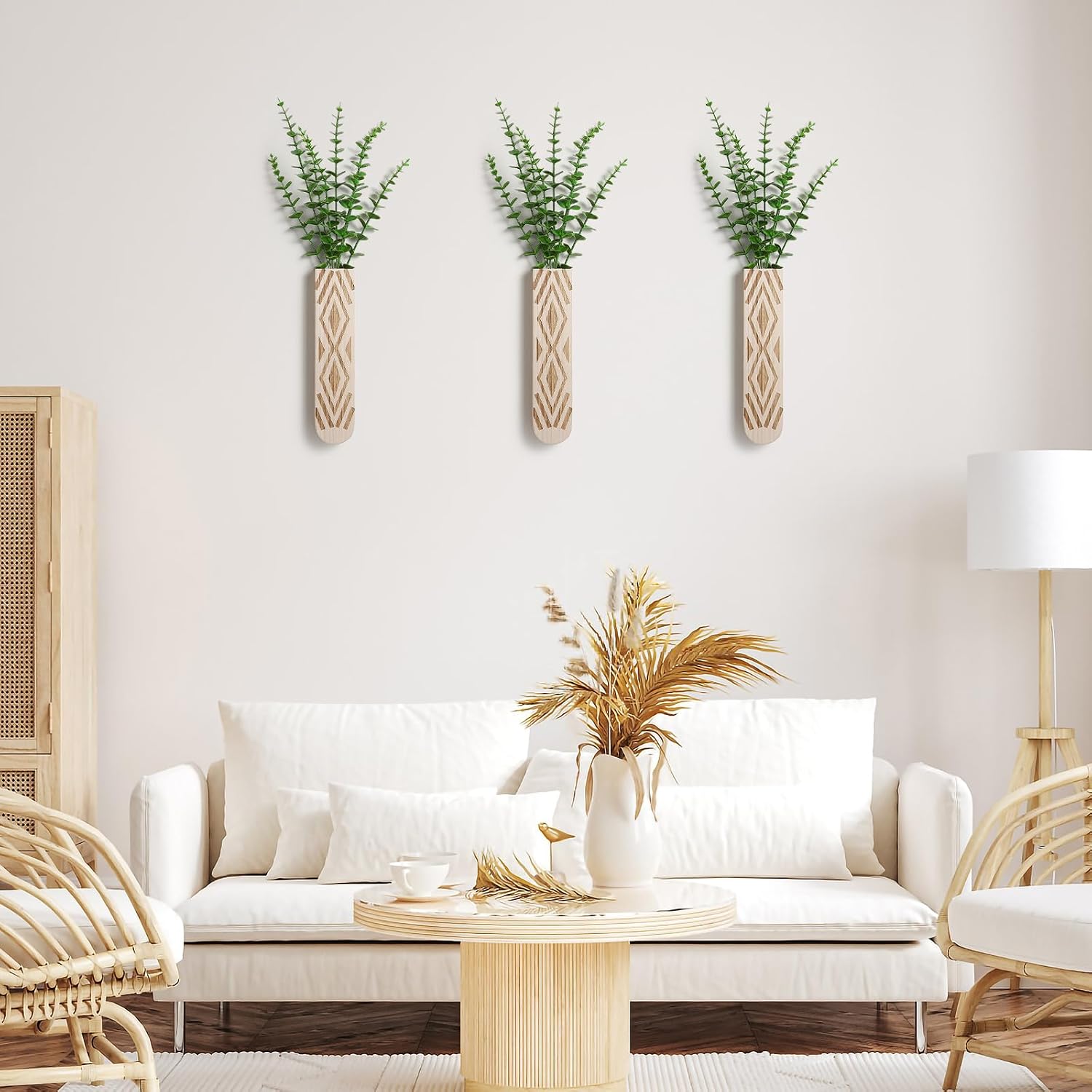 Wood Wall Planter / Log Color-b / Set of 3