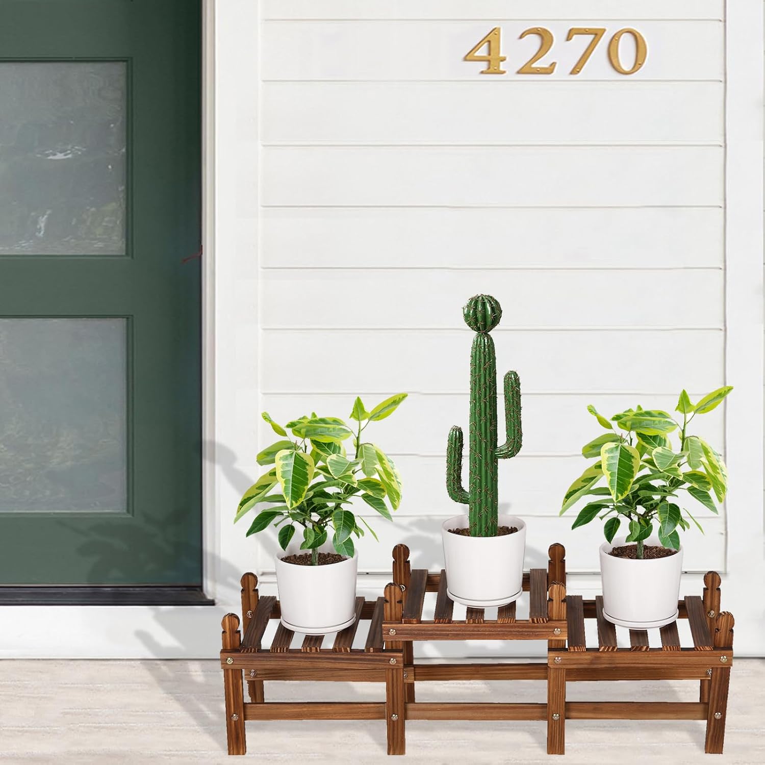 3 Tier Plant Stand Indoor,Wood Low Plant Bench for Multiple Plants | Corner Flower Pot Stand Long Plant Holder Window