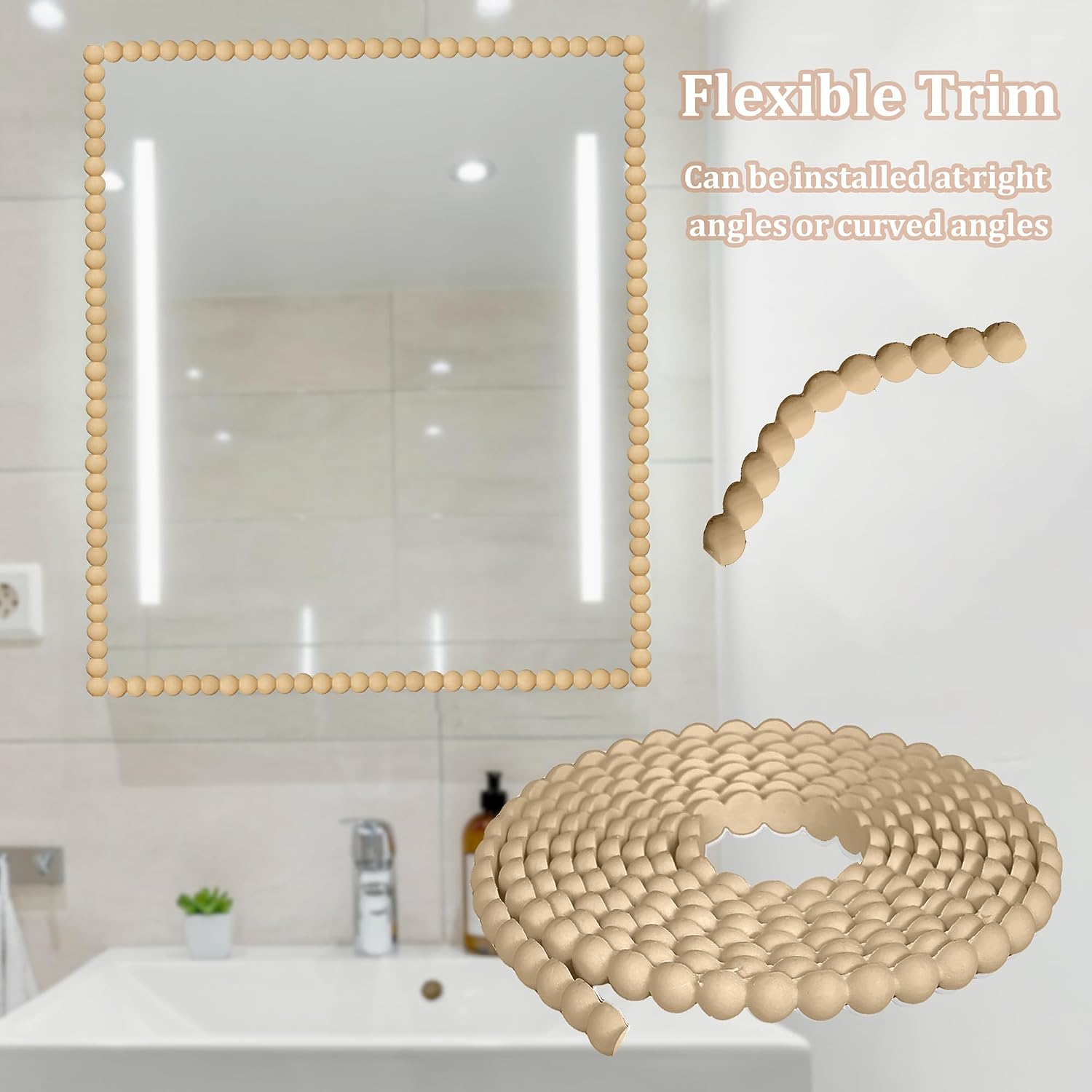 Flexible Bead Molding Trim / Brown / 10 Inch
