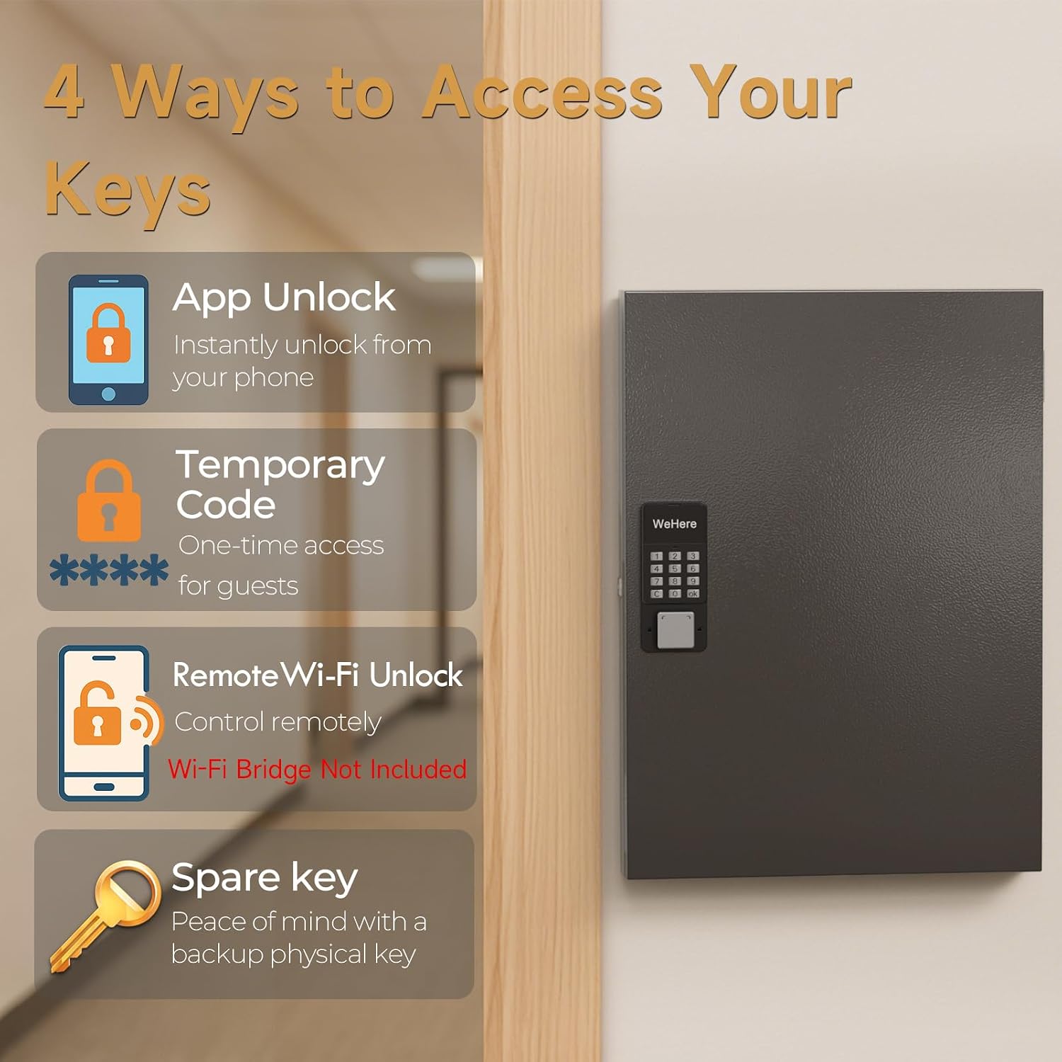 Key Lock Box Wall Mount / 72 Key