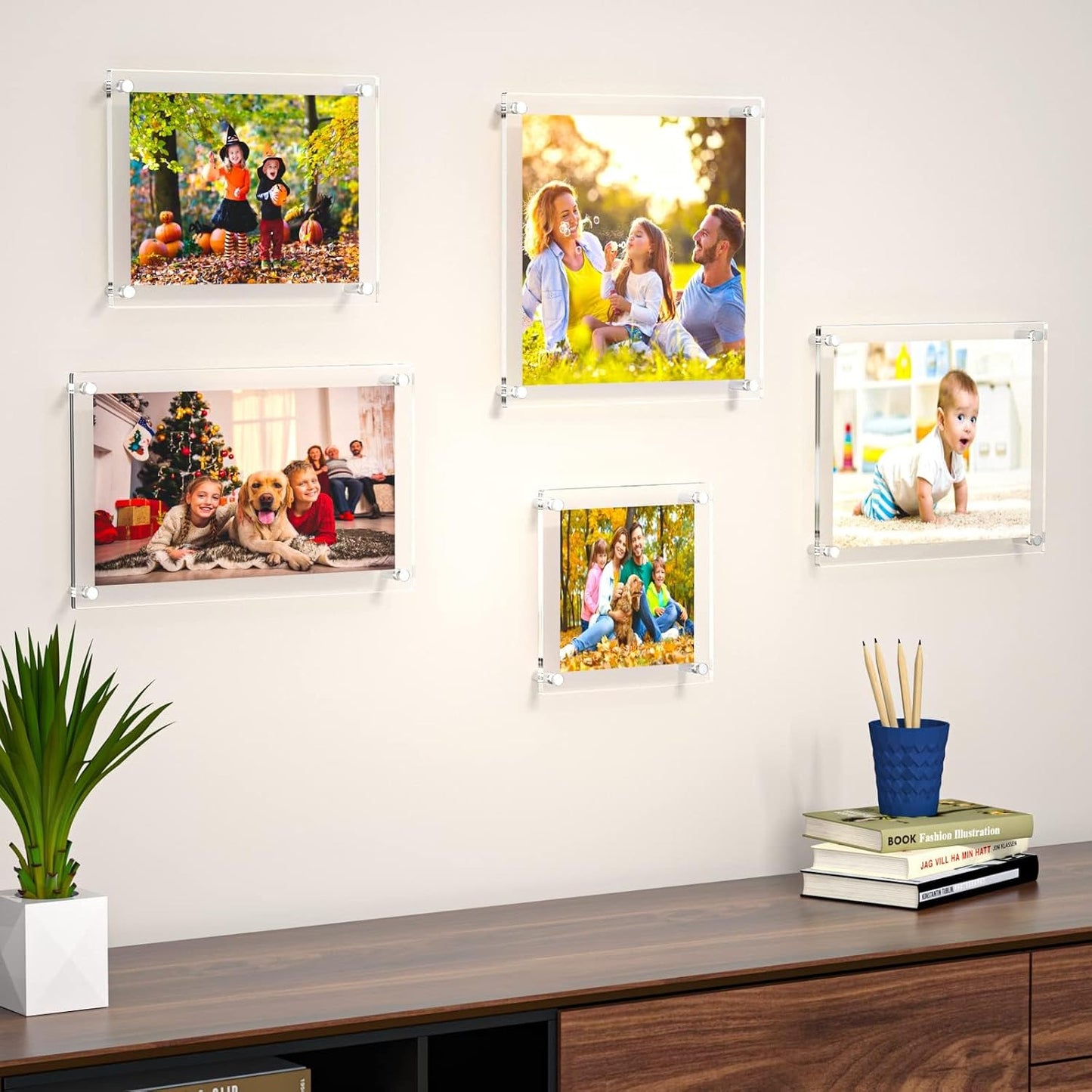 NIUBEE 12x16 and 11x17 Clear Acrylic Wall Mount Picture Frames 3 Pack | A3 Size,Full Frame is 14.5x18.5 inch, for