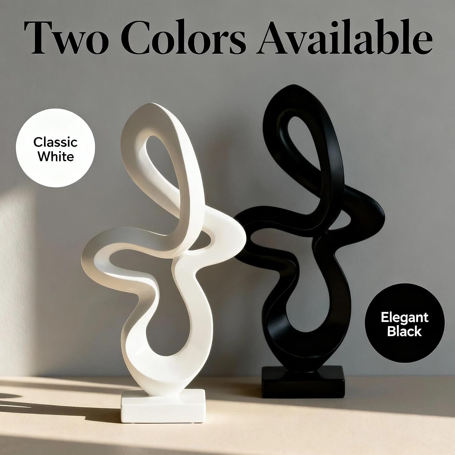 Modern Abstract Ribbon Statue Decor / Black