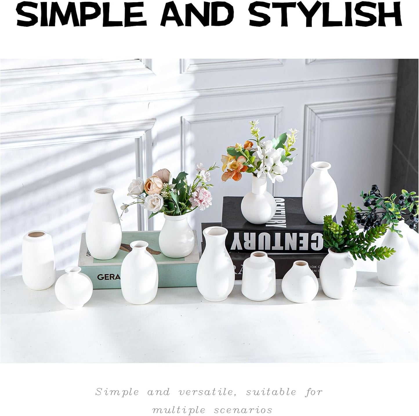 Small Ceramic Vase in Bulk / White Ceramic Vases / Set of 12