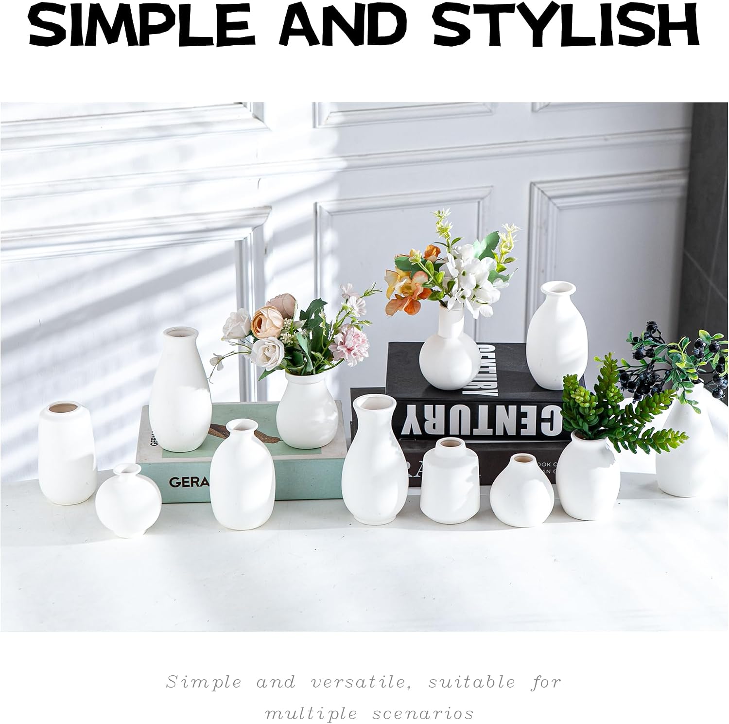 Small Ceramic Vase in Bulk / White Ceramic Vases / Set of 12