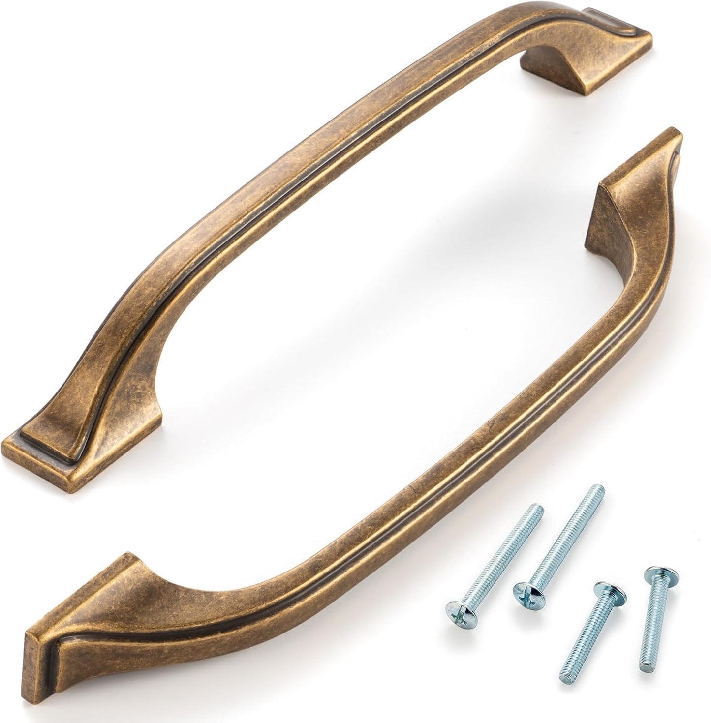 Cabinet Pulls Vintage Brass Cabinet Handles / 5" Hole Centers / Classic / Antique Brass / 5 Inch
