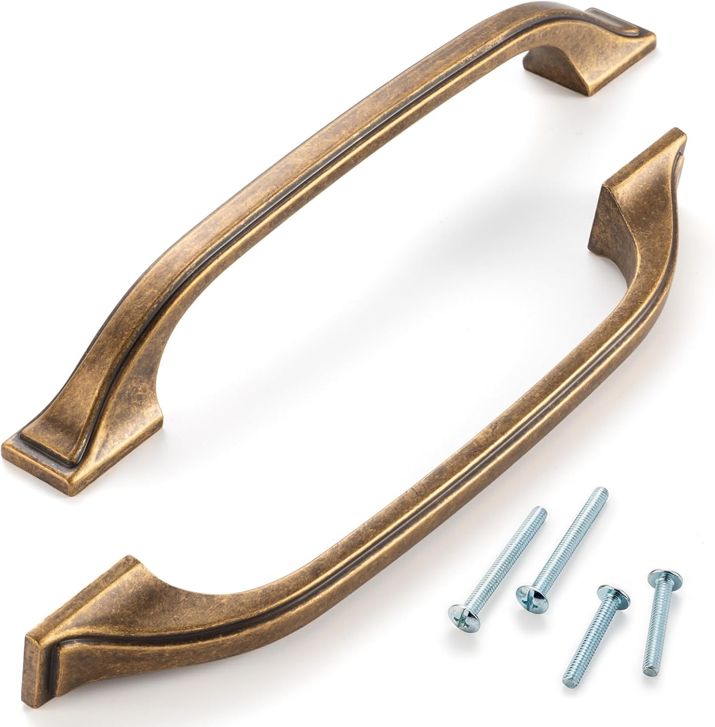 Cabinet Pulls Vintage Brass Cabinet Handles / 5" Hole Centers / Classic / Antique Brass / 5 Inch
